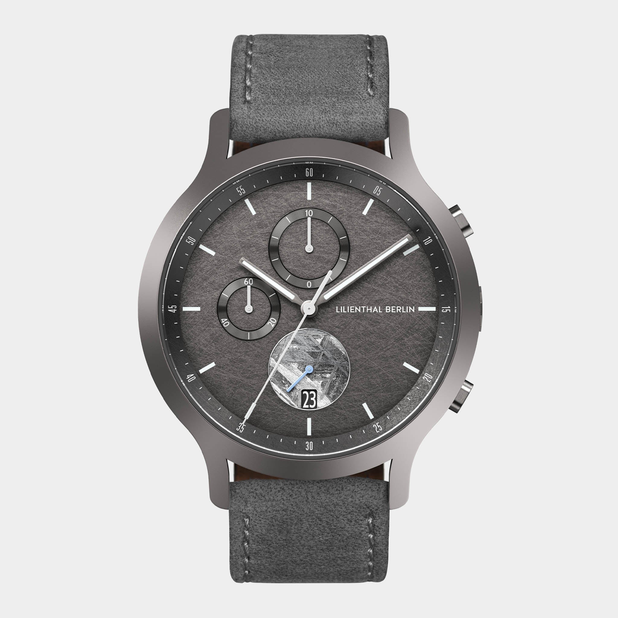 Chronograph Meteorite - Cosmic Gray - Leather Gray – Lilienthal