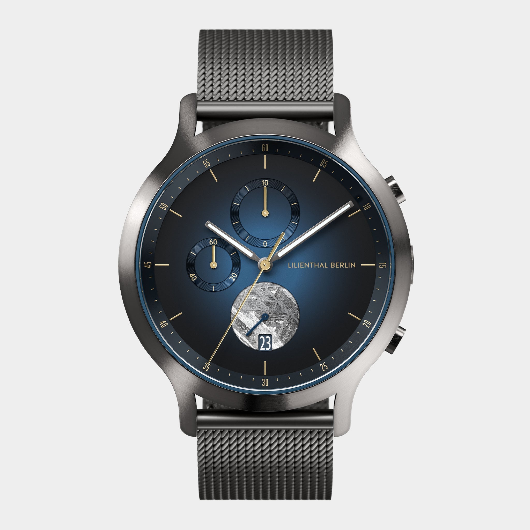 Chronograph Meteorite Midnight Gold - Mesh Gray – Lilienthal