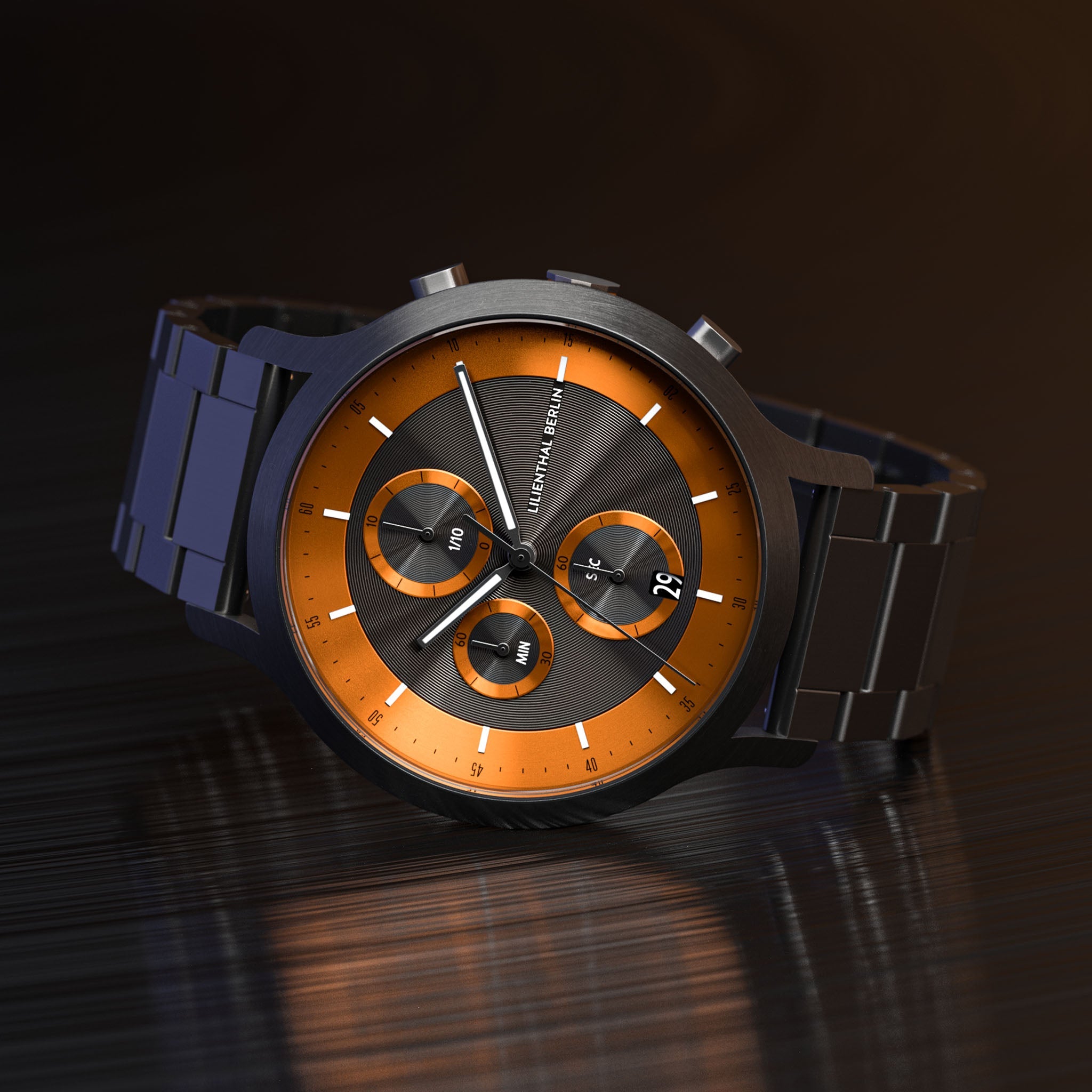 Chronograph LP Dark Silver Orange - Lilienthal Berlin