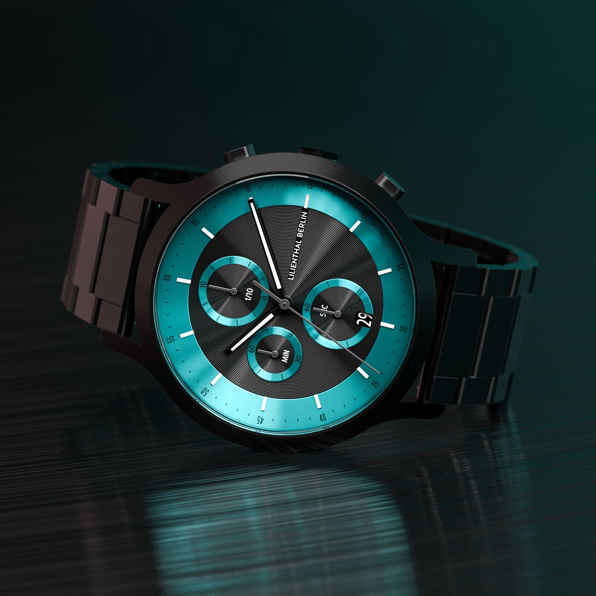 Chronograph LP Black Cyan - Lilienthal Berlin