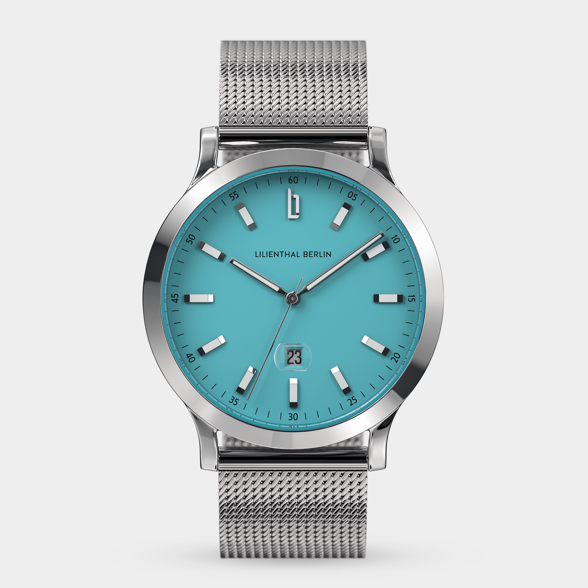 Huxley II Azure Blue Mesh Silver Glossy – Lilienthal Berlin