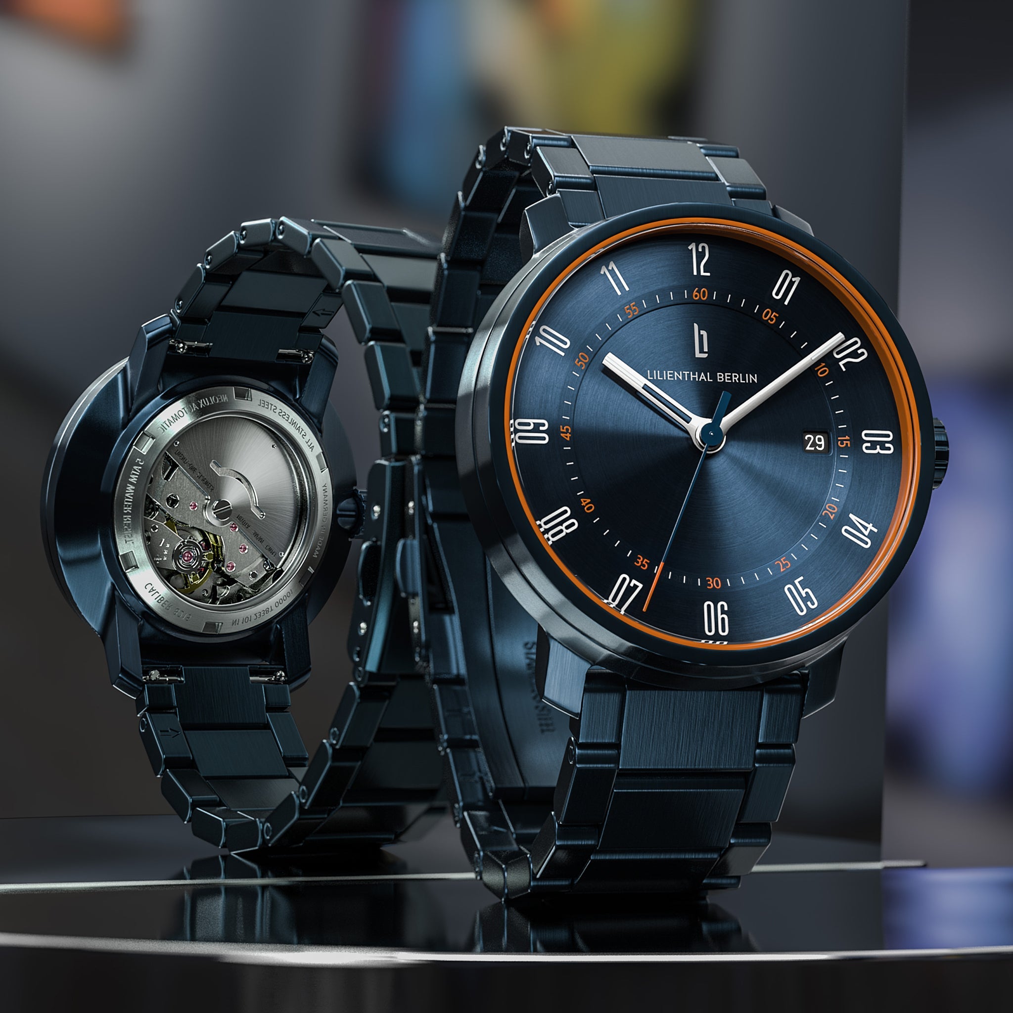 Neolux Blue Orange - Stainless Steel Blue Brushed - Lilienthal Berlin