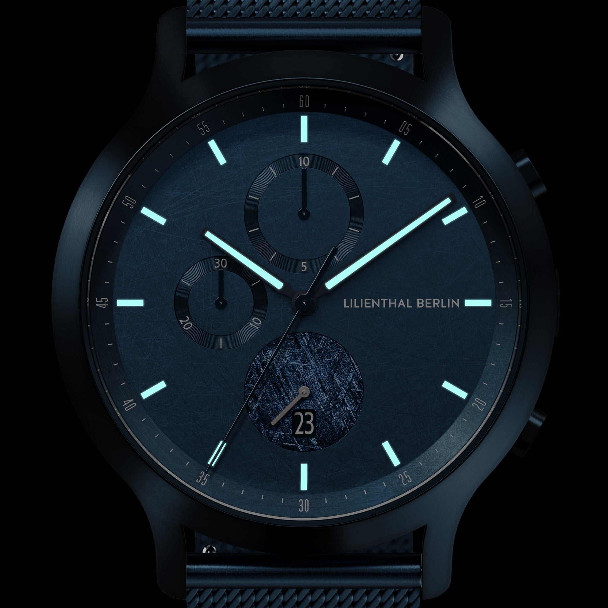 Chronograph Meteorite II Mesh Blue Brushed – Lilienthal