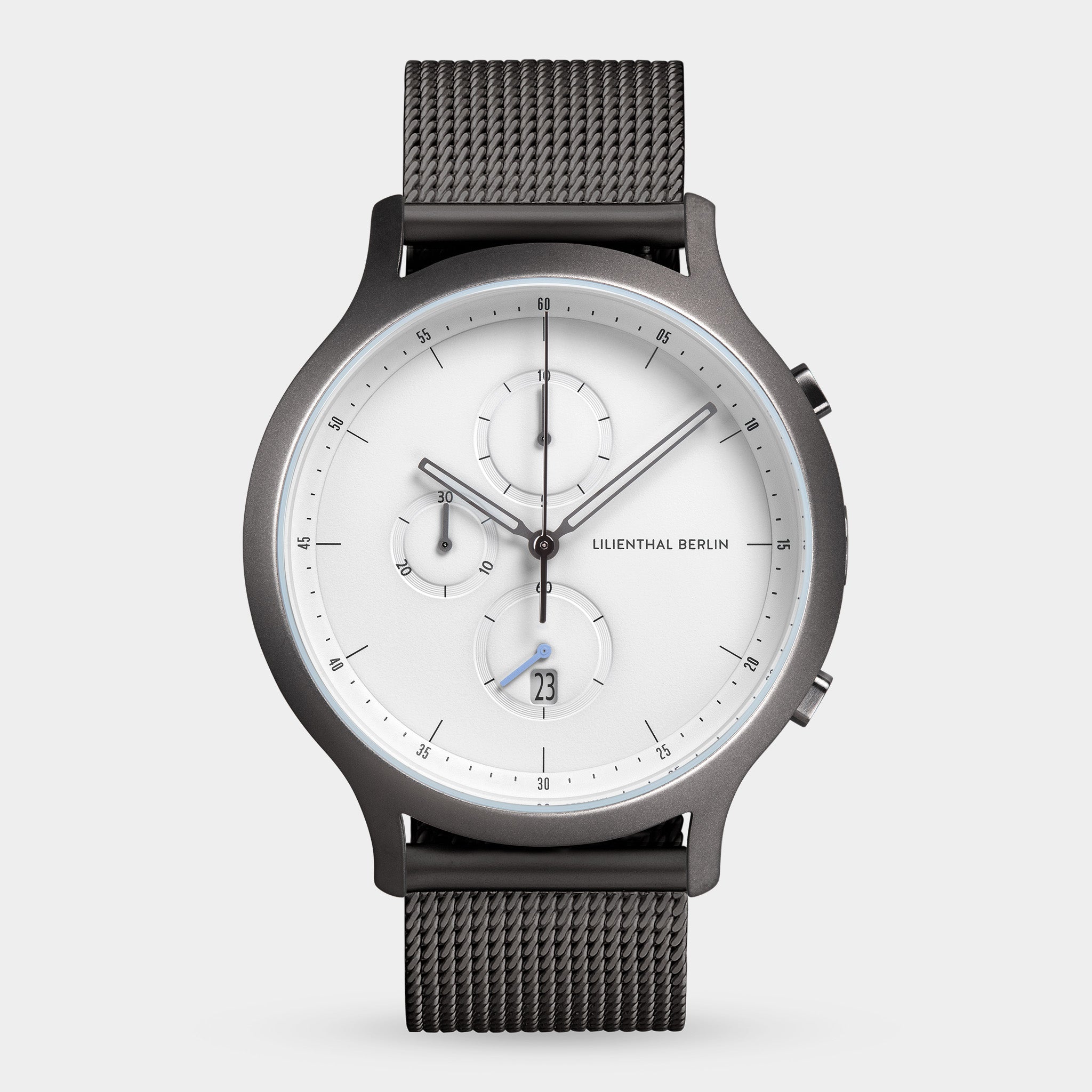 Chronograph Dark Silver White Mesh Anthracite Matte – Lilienthal