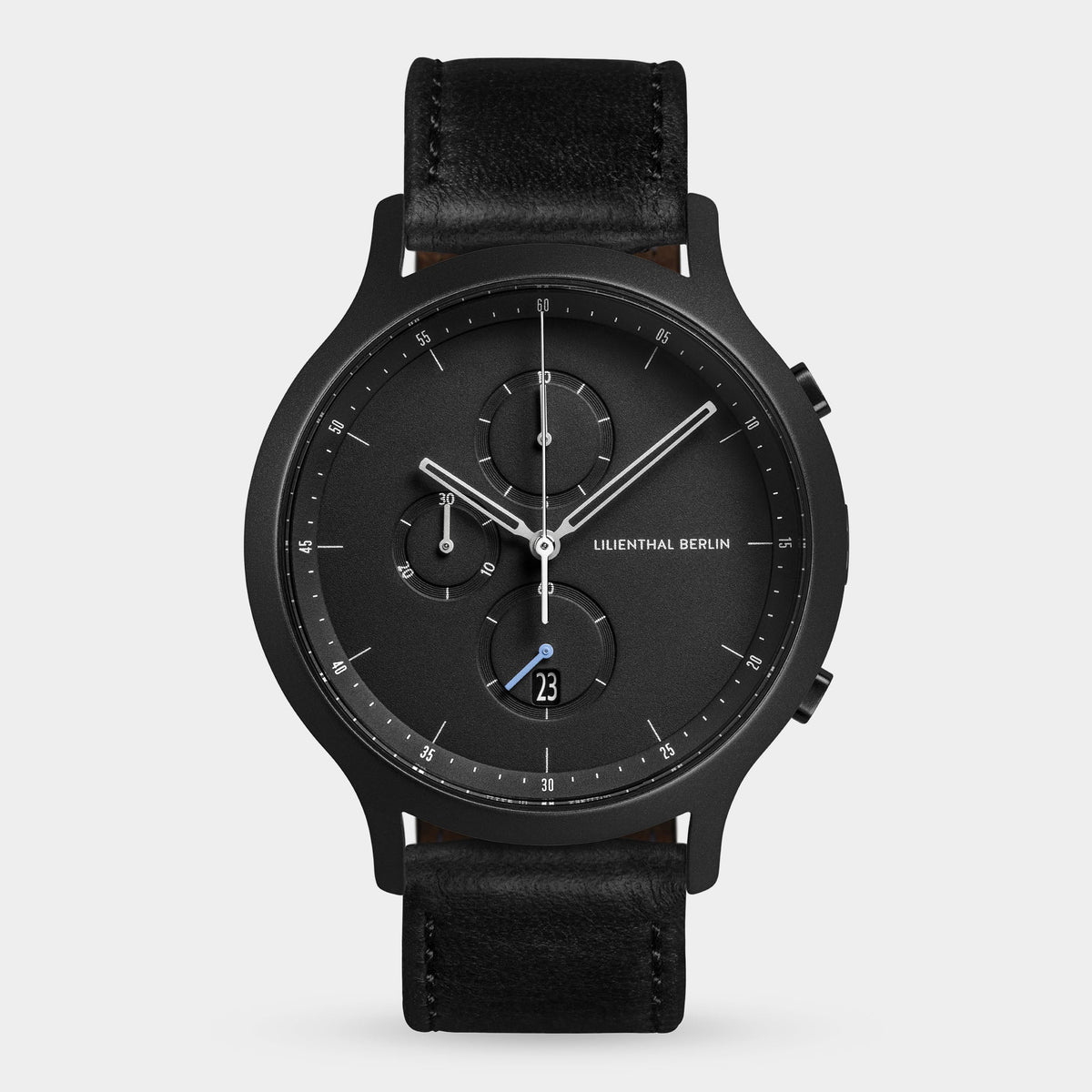 Lilienthal Berlin Chronograph All Black Leather Dark Brown Ndash Lilienthal Berlin North America