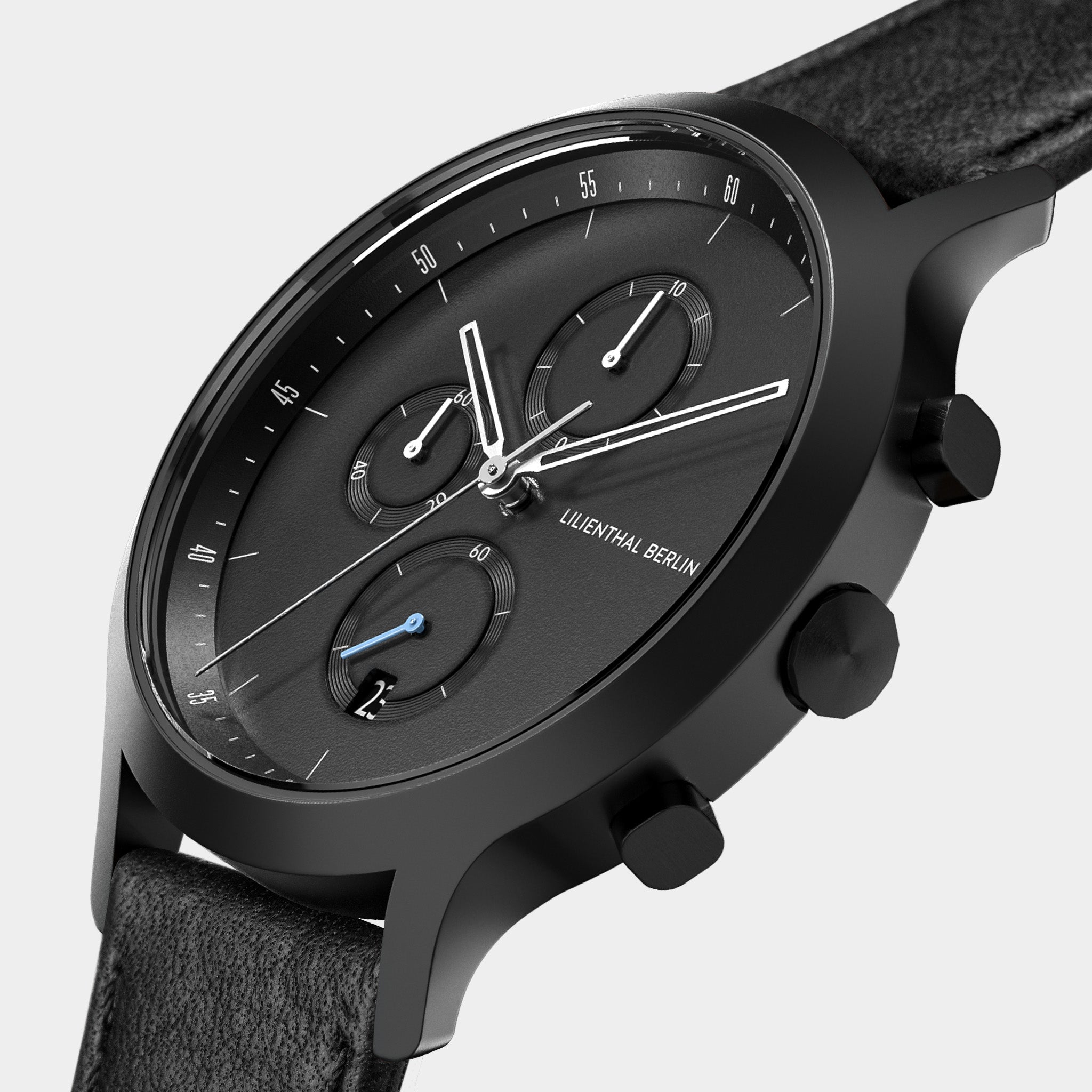 Chronograph All Black Leather Black – Lilienthal Berlin - North