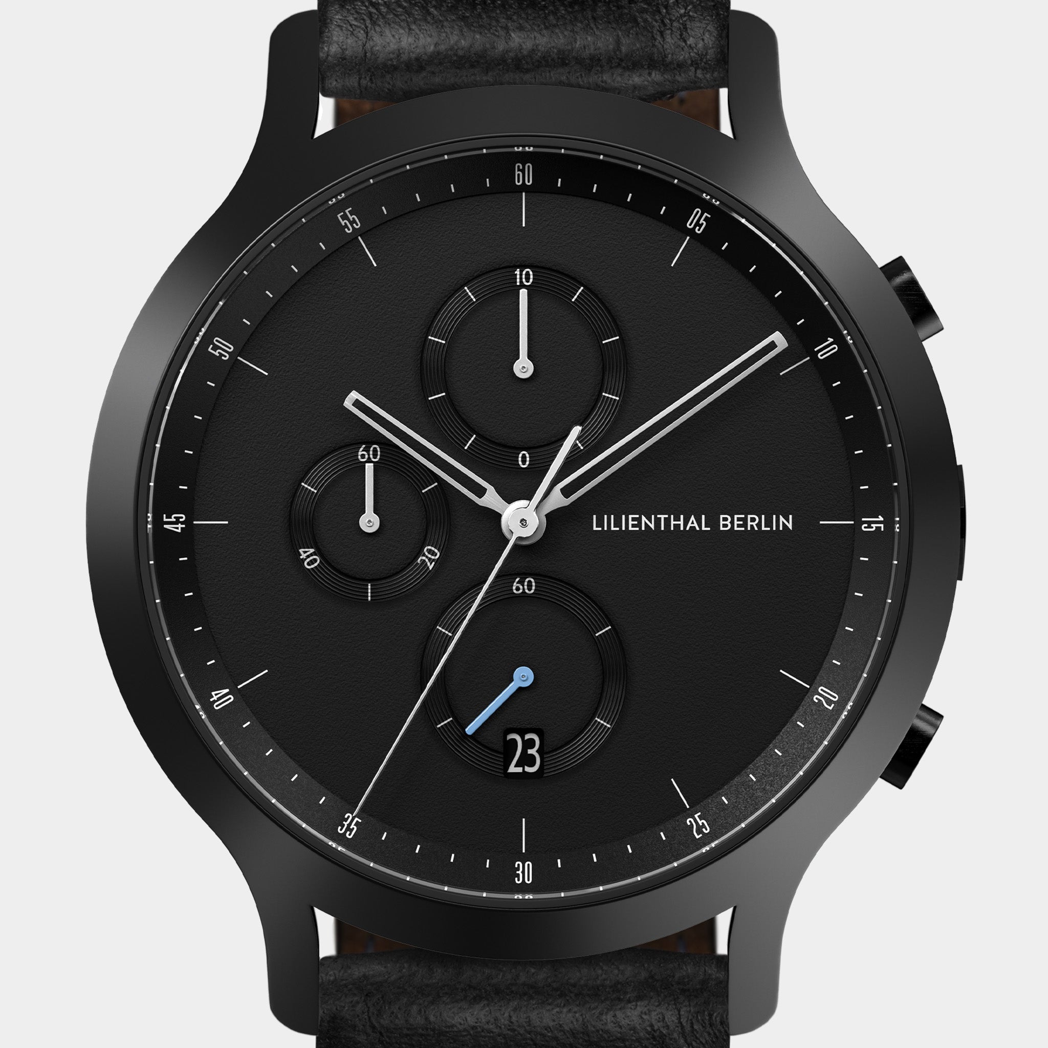 Chronograph All Black Leather Black – Lilienthal Berlin - North