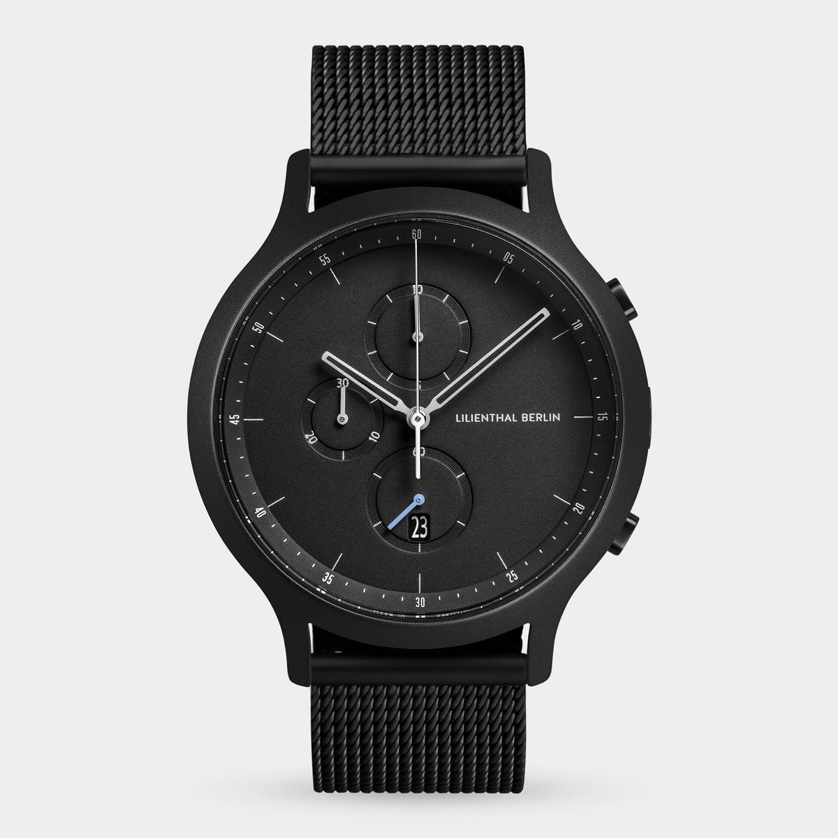 Lilienthal Berlin Chronograph All Black Leather Dark Brown Ndash Lilienthal Berlin North America