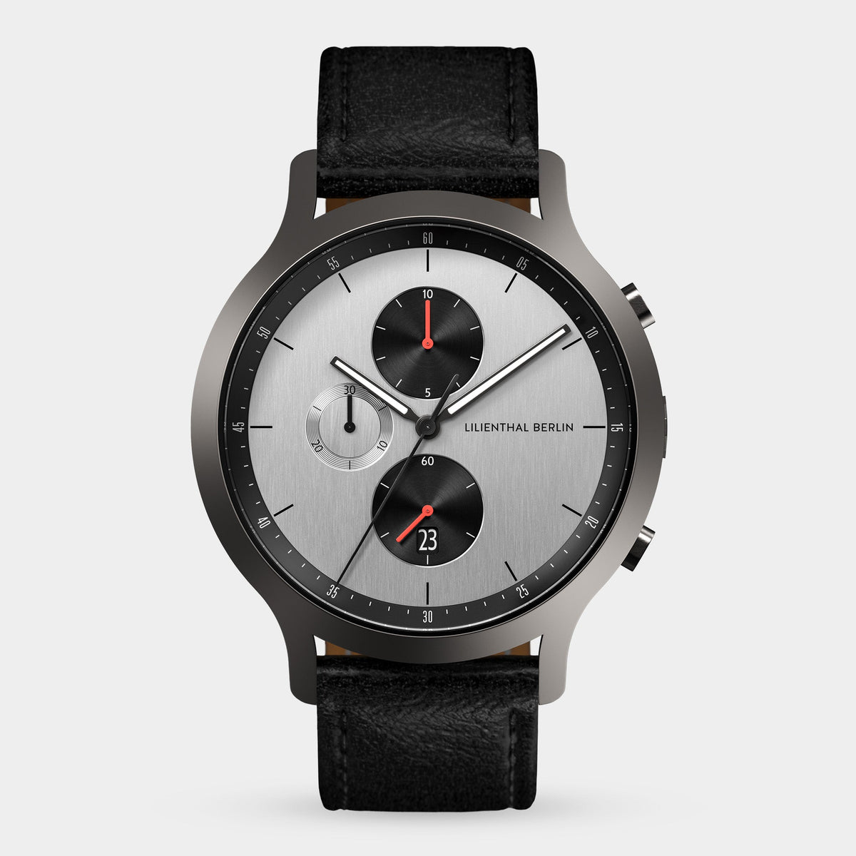 Lilienthal Berlin Chronograph Circuit Watch Stainless Steel Mesh Gray
