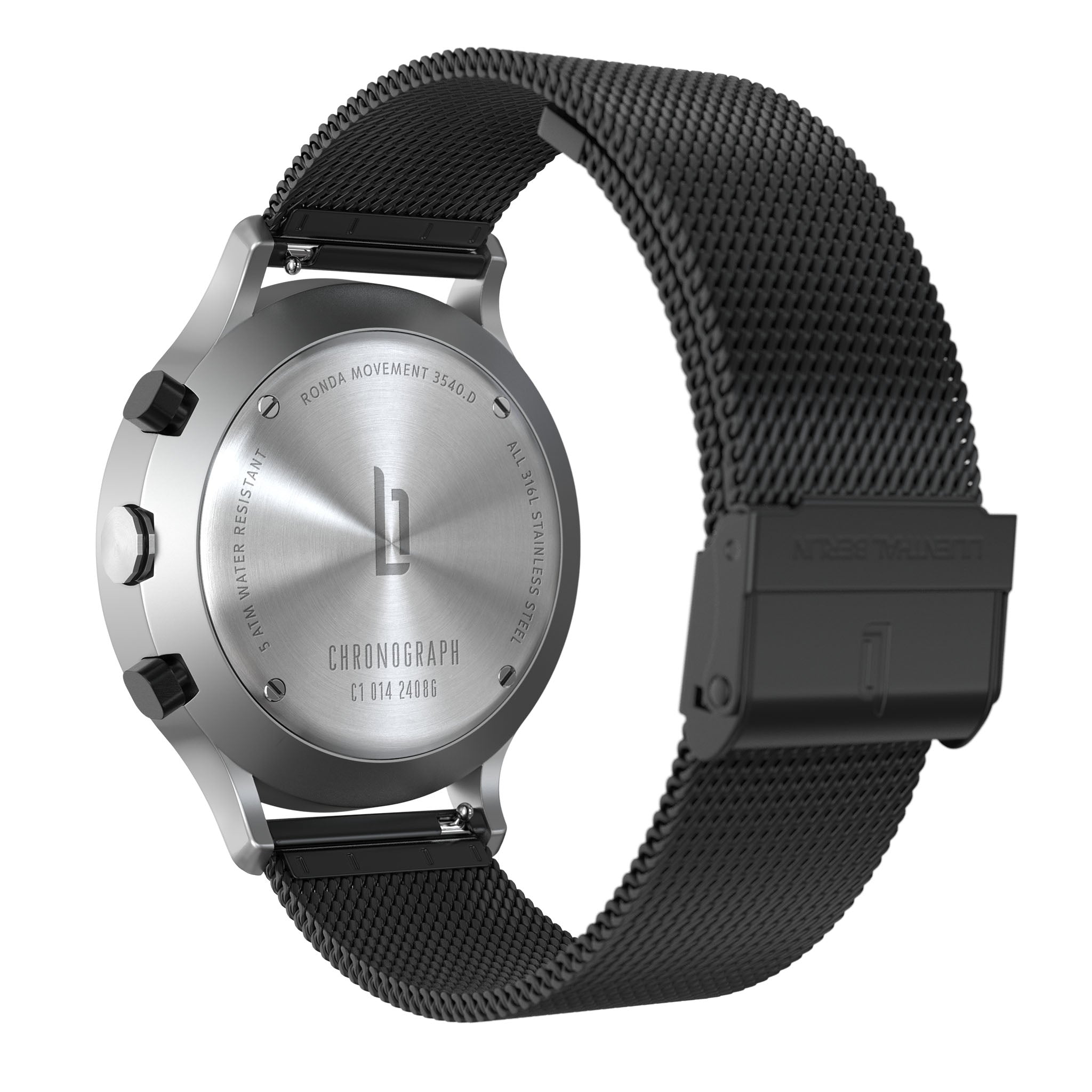 Chronograph Remix II Mesh Black Matte – Lilienthal Berlin - North