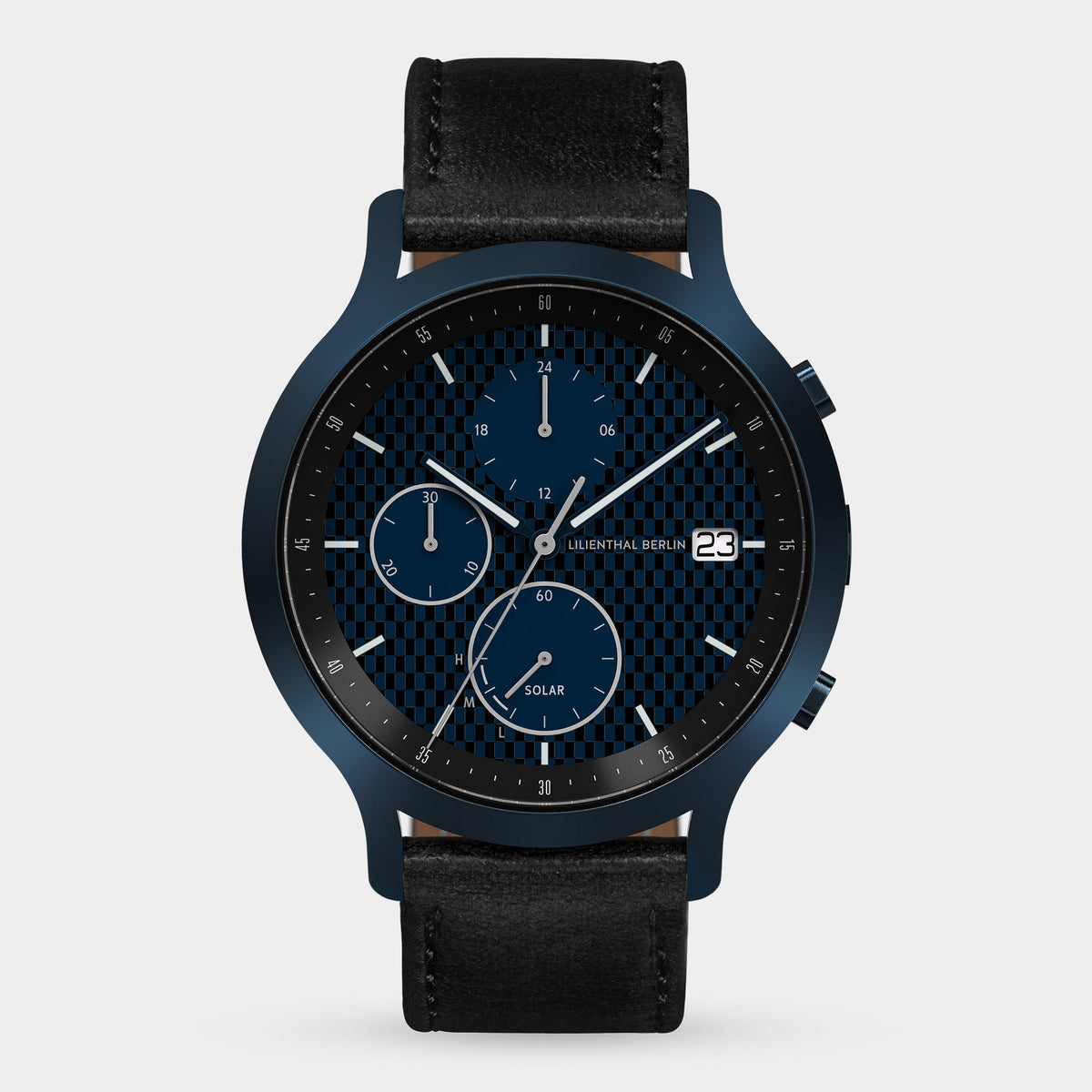 Lilienthal Berlin Chronograph Limited Edition Solar Ii Leather Black Ndash Lilienthal Berlin North America
