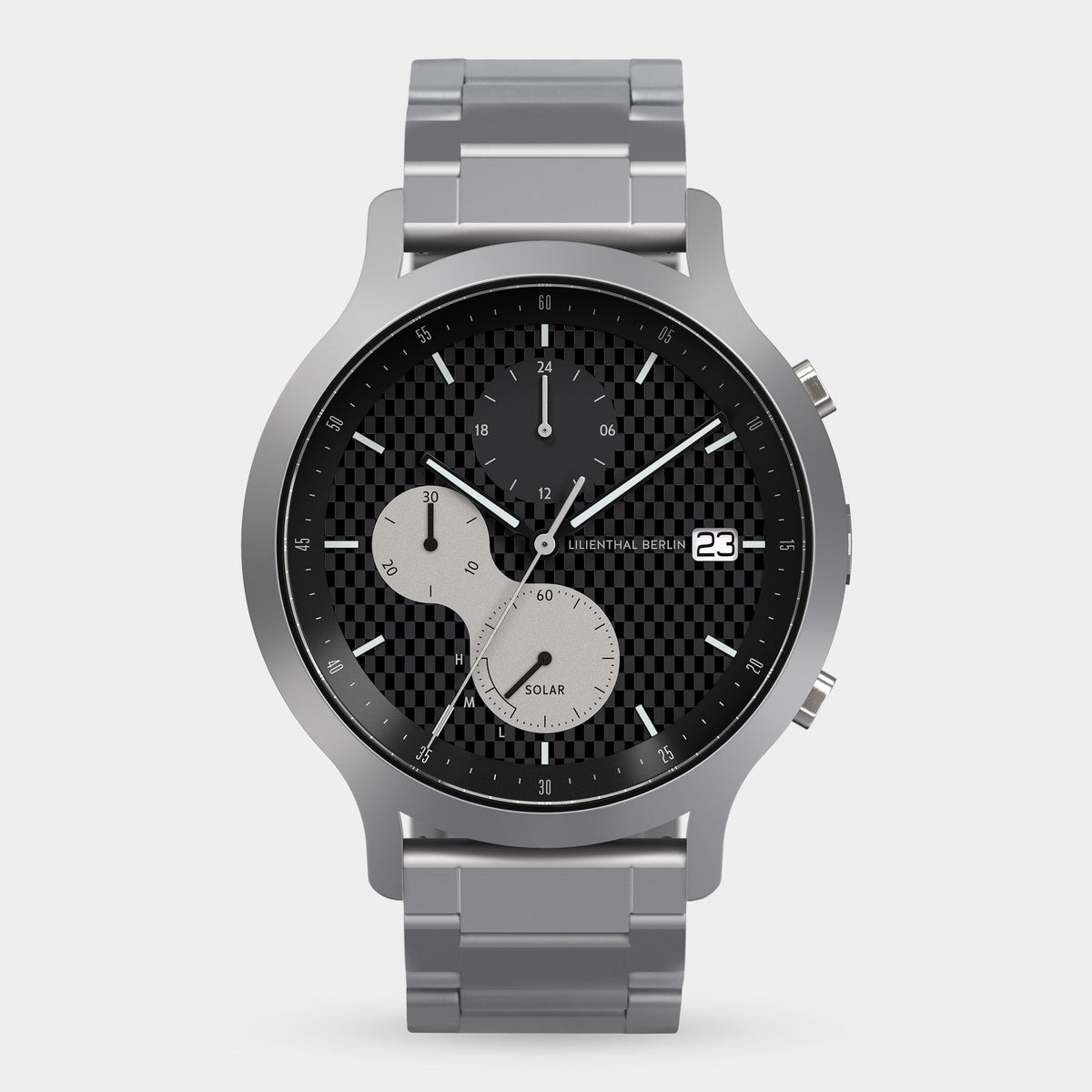 Lilienthal Berlin Chronograph — With Solar Cell and Superluminova Details