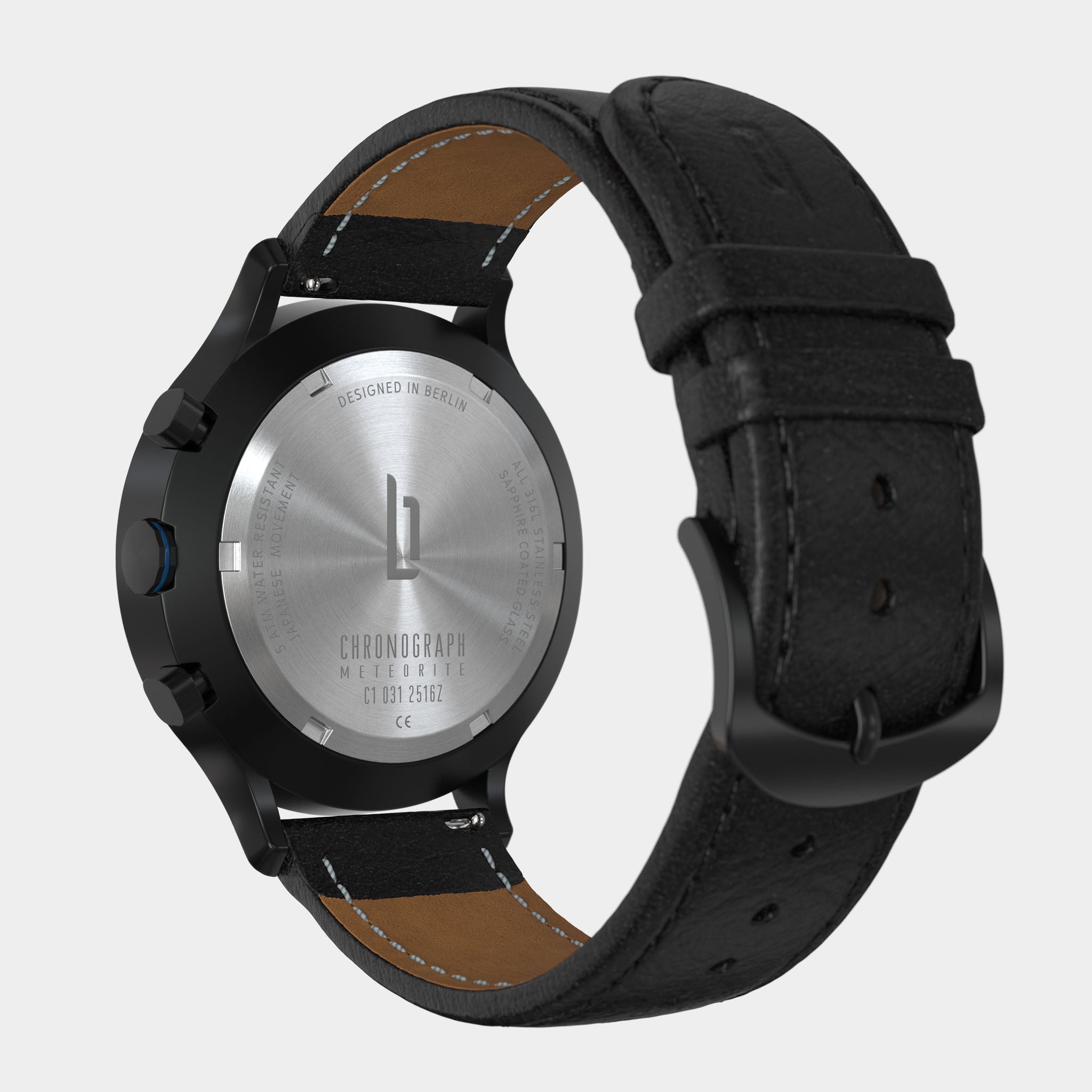 Chronograph Meteorite – Blue Flare - Leather Black – Lilienthal
