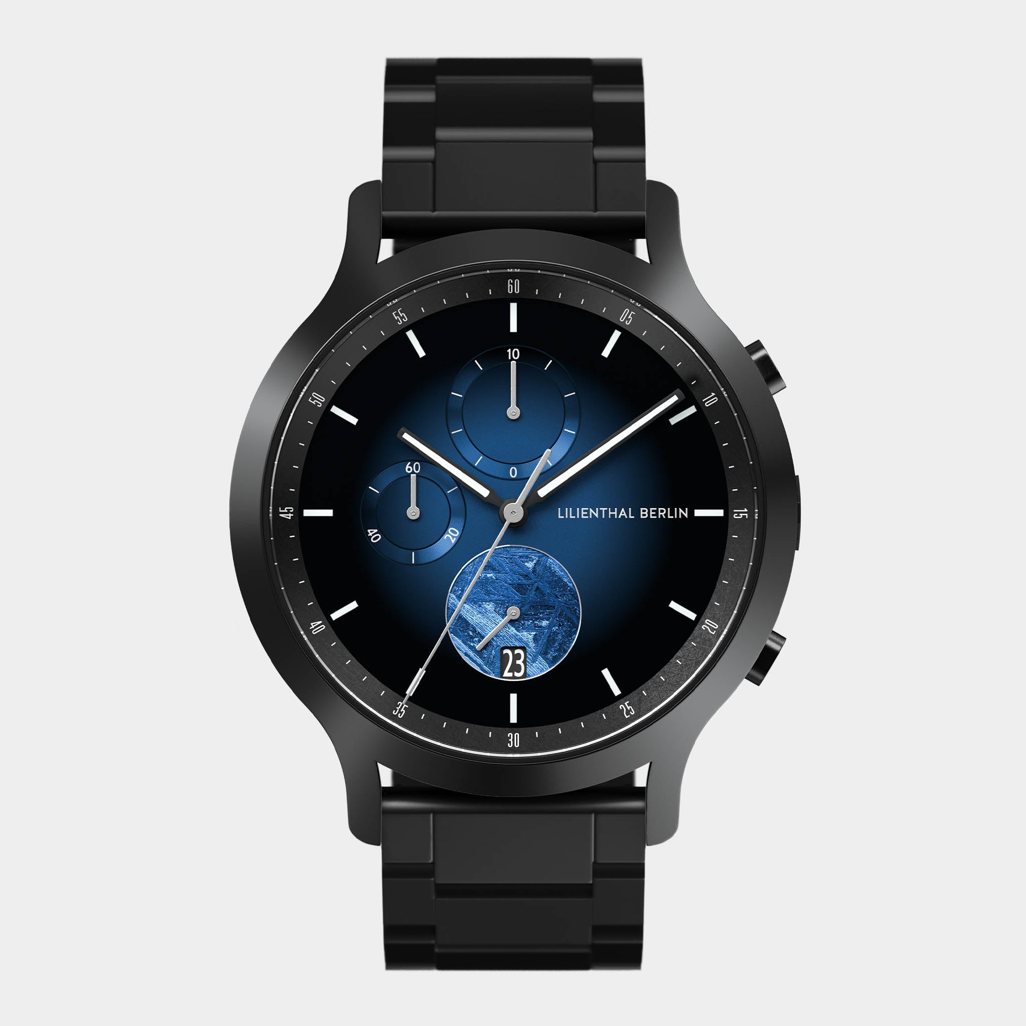 Chronograph Meteorite – Blue Flare Stainless Steel Black Matte