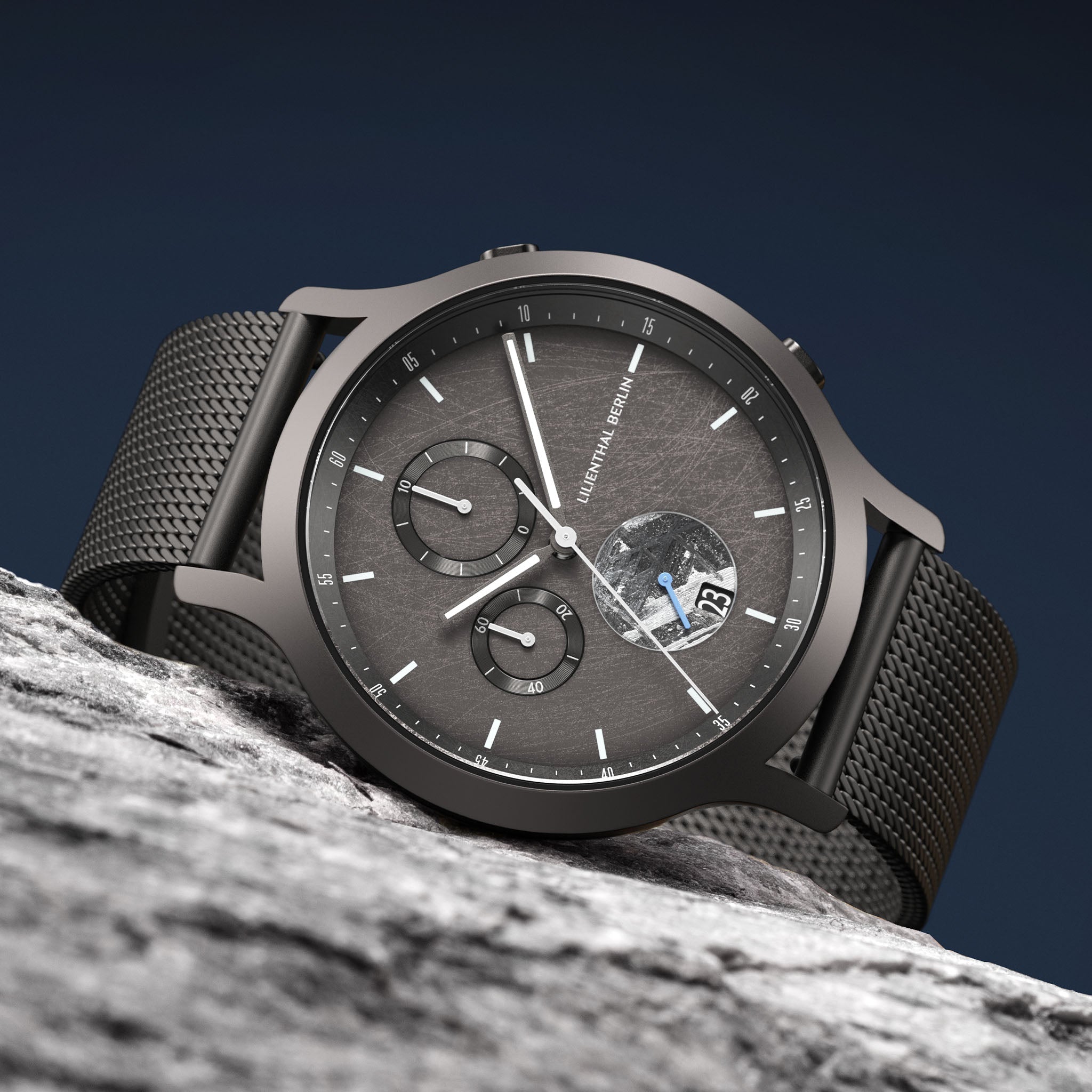 Chronograph Meteorite - Cosmic Gray - Mesh Anthracite – Lilienthal
