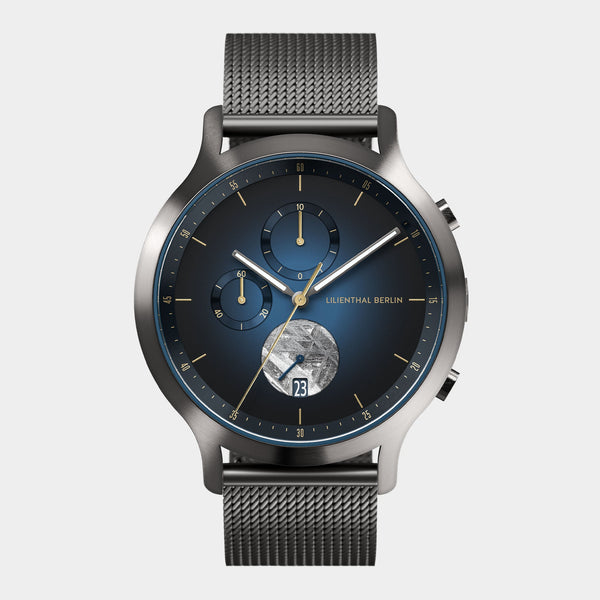 Chronograph Meteorite Midnight Gold - Mesh Gray – Lilienthal