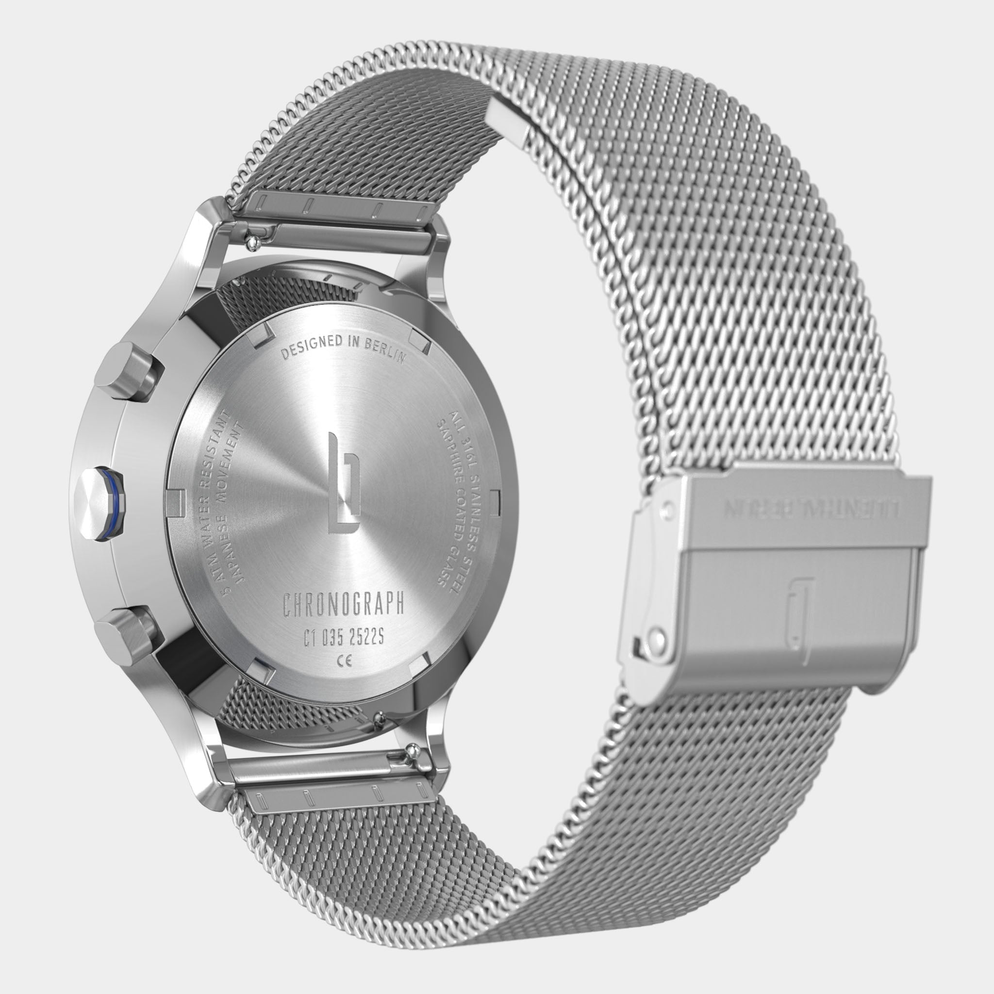 Chronograph Line 3 Mesh Silver – Lilienthal Berlin - North America