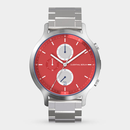 Chronograph Line 3 Stainless Steel Silver – Lilienthal Berlin