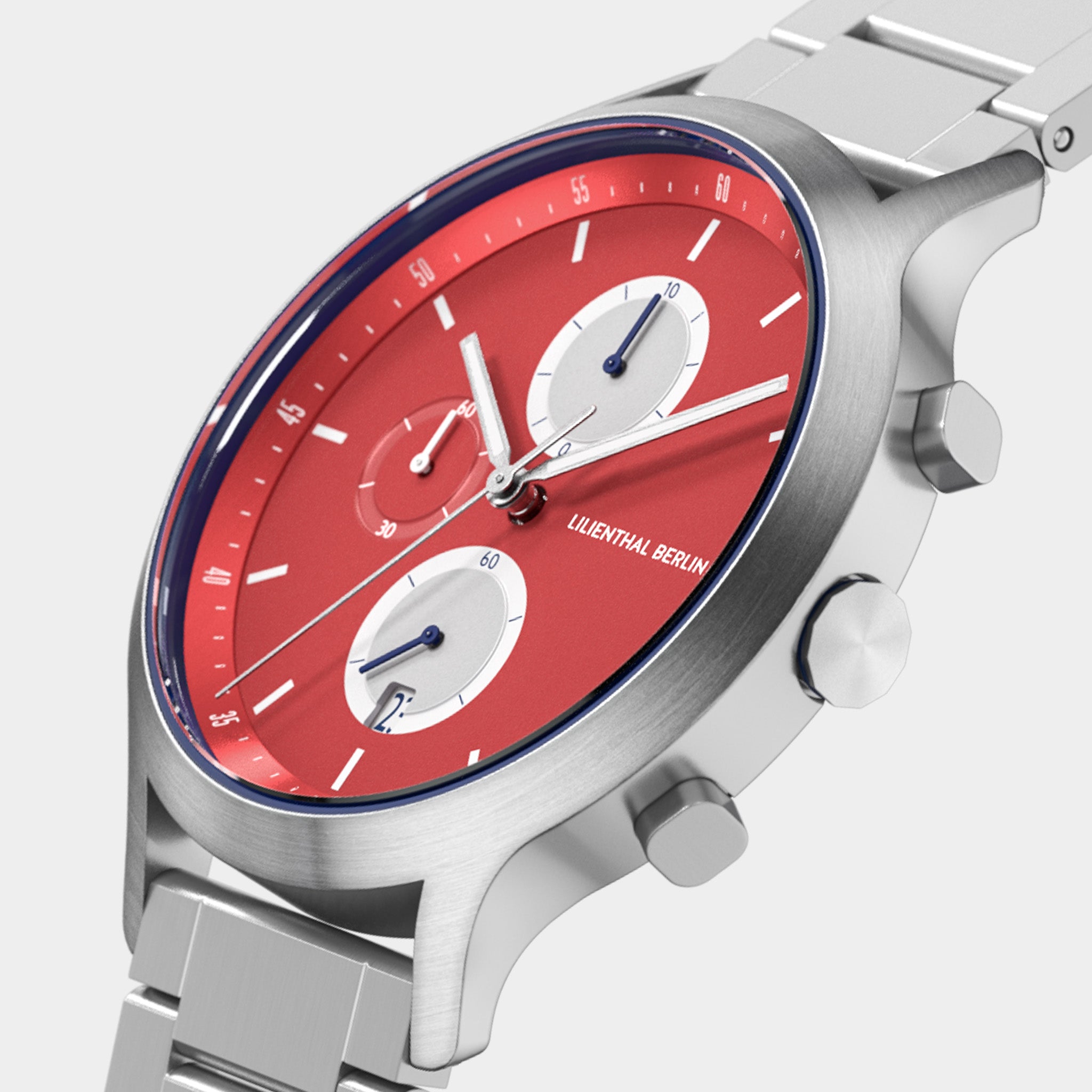 Chronograph Line 3 Stainless Steel Silver – Lilienthal Berlin