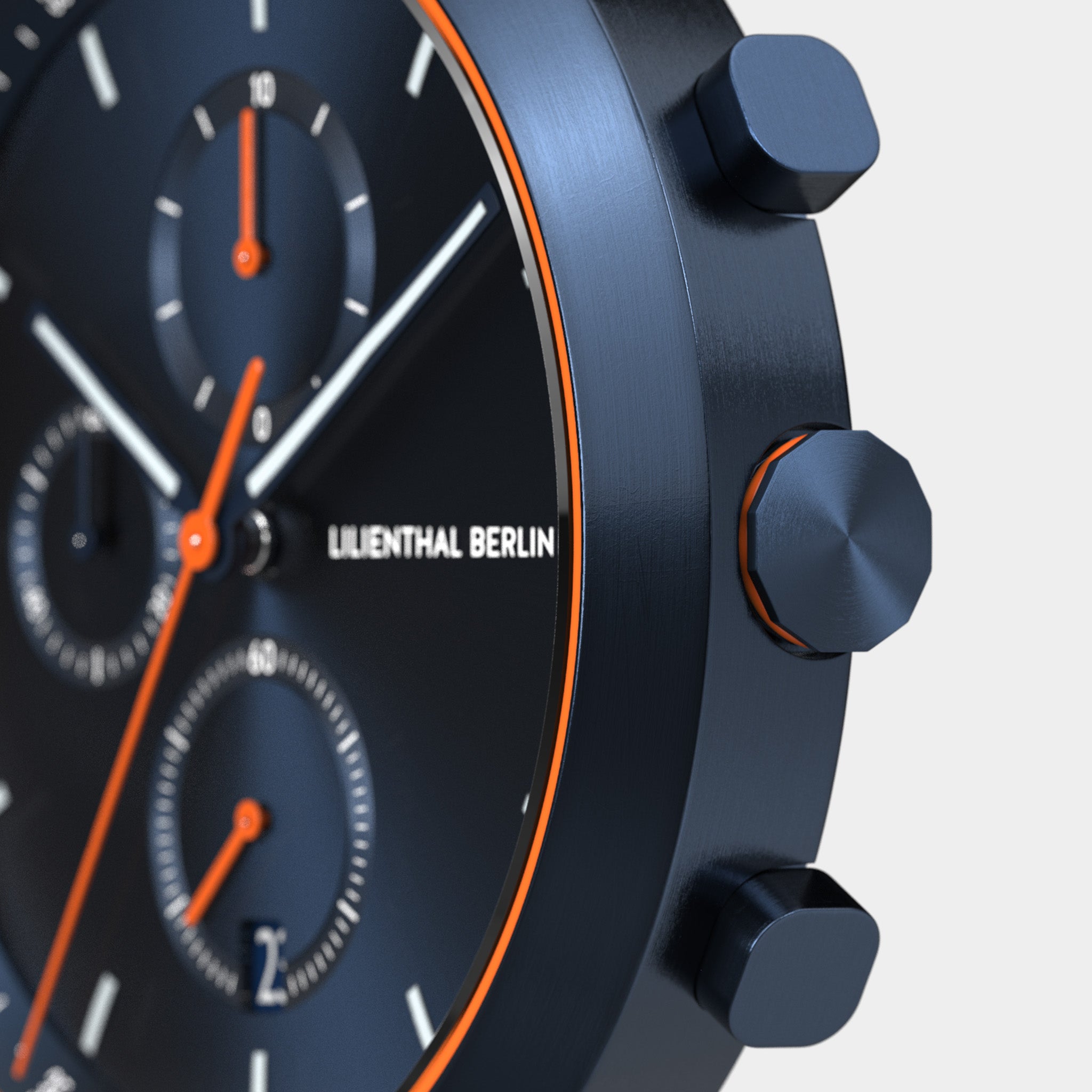 Chronograph – Watch – Blue Orange – Leather – Lilienthal Berlin
