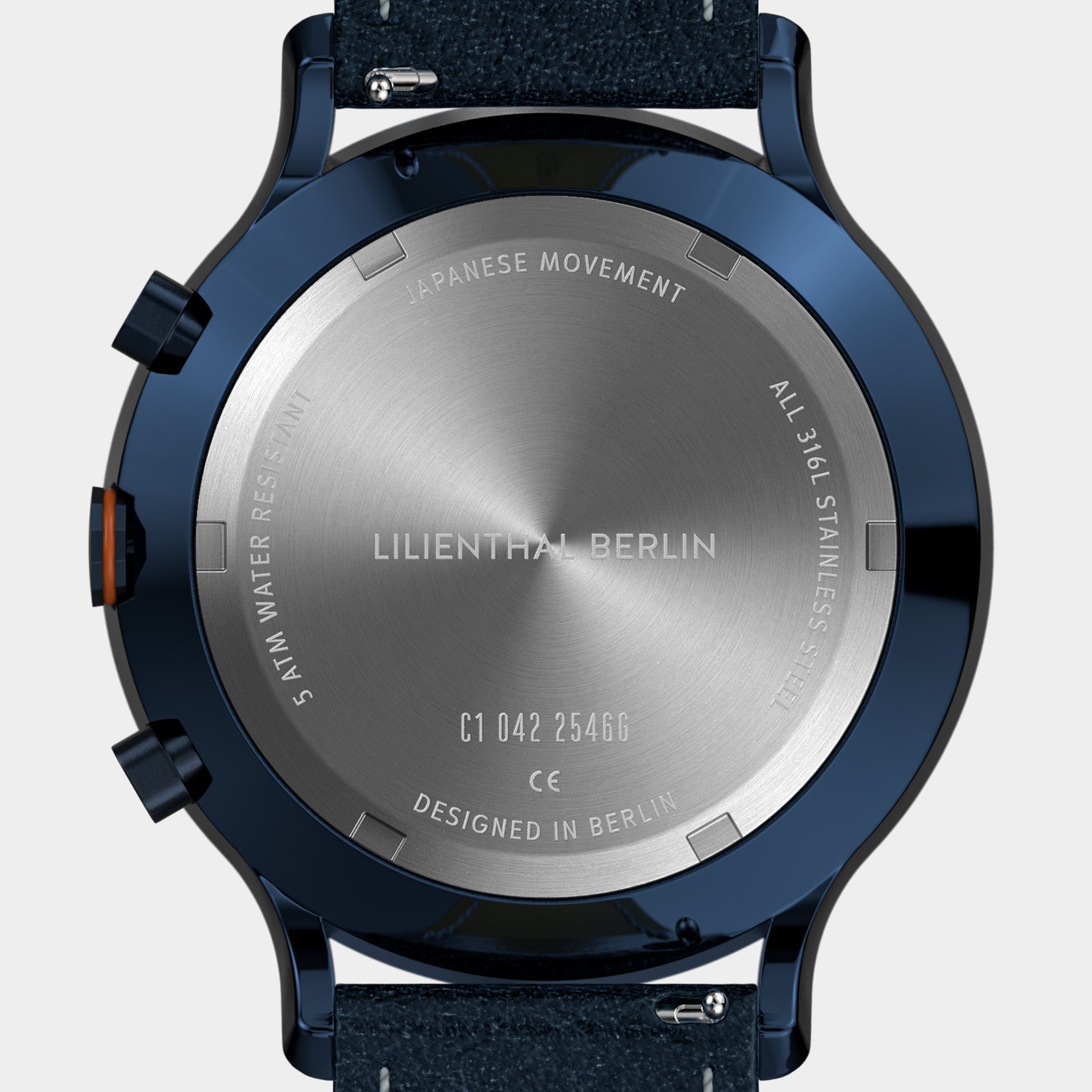 Chronograph – Watch – Blue Orange – Leather – Lilienthal Berlin