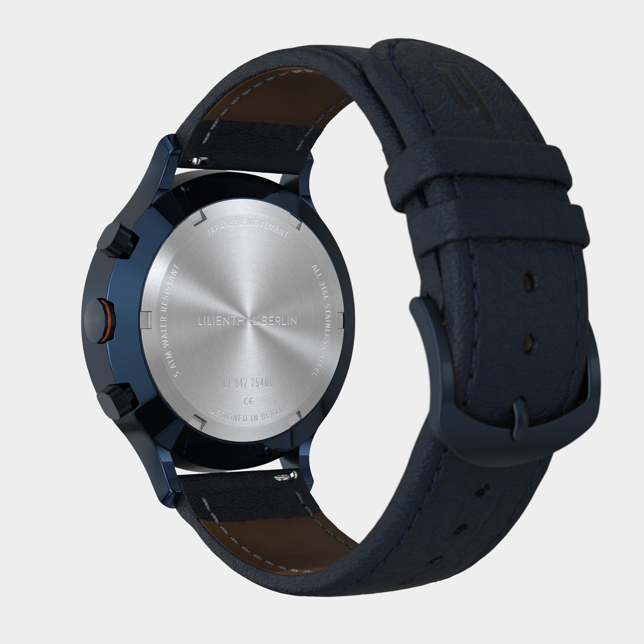 Chronograph – Watch – Blue Orange – Leather – Lilienthal Berlin