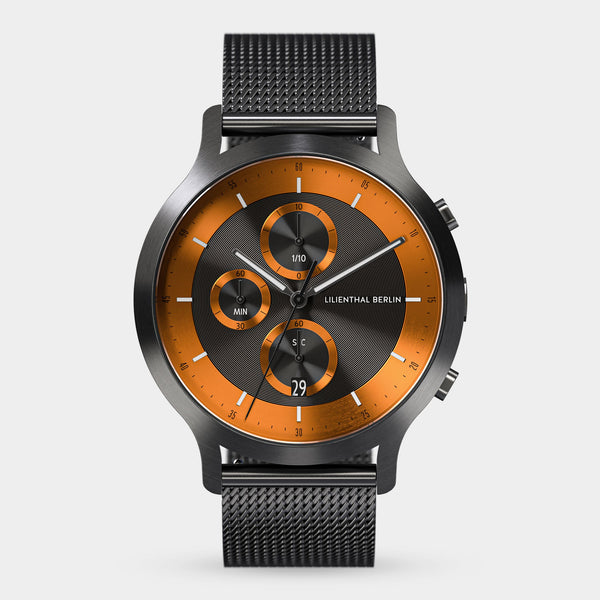 Chronograph LP Dark Silver Orange Mesh Anthracite Brushed