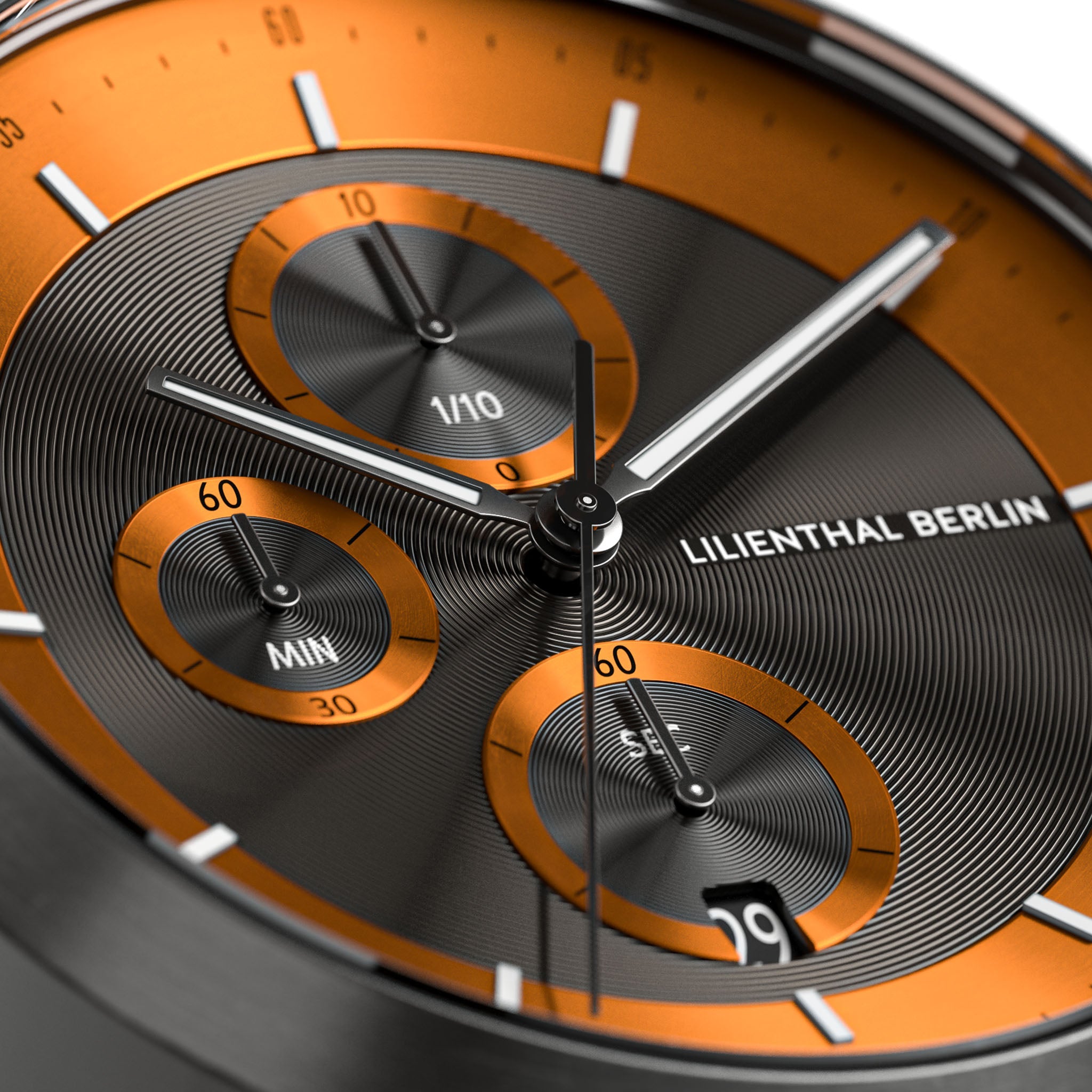 Chronograph LP Dark Silver Orange Mesh Anthracite Brushed