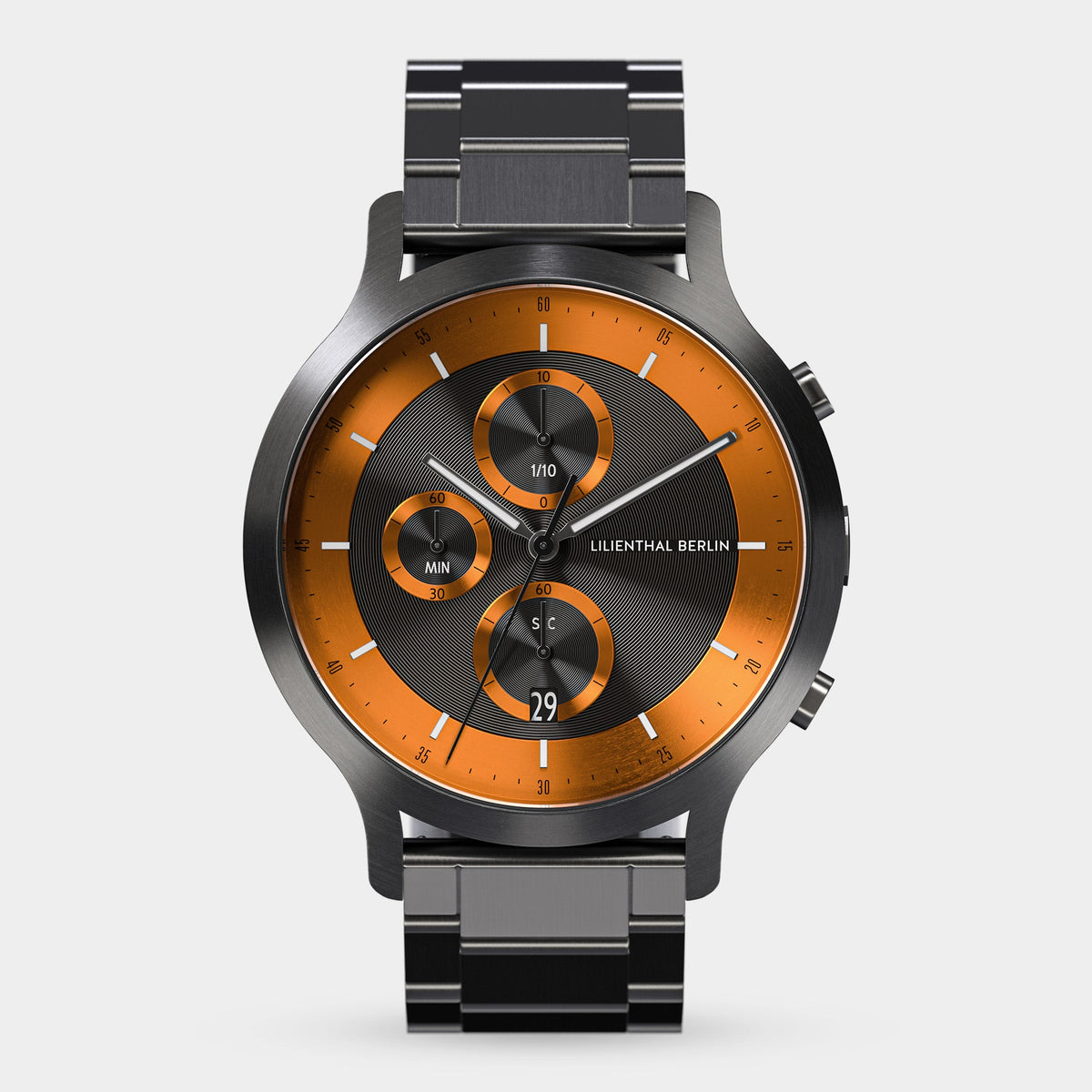 Lilienthal Berlin Chronograph Lp Black Cyan Leather Black Ndash Lilienthal Berlin North America