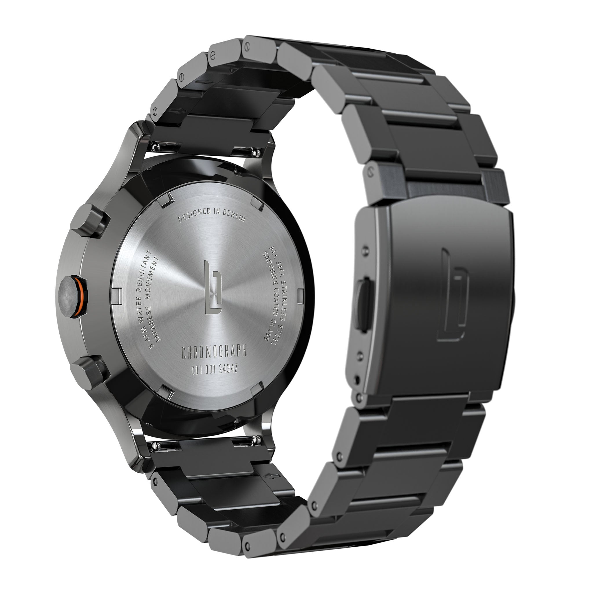 Chronograph LP Dark Silver Orange Stainless steel Anthracite
