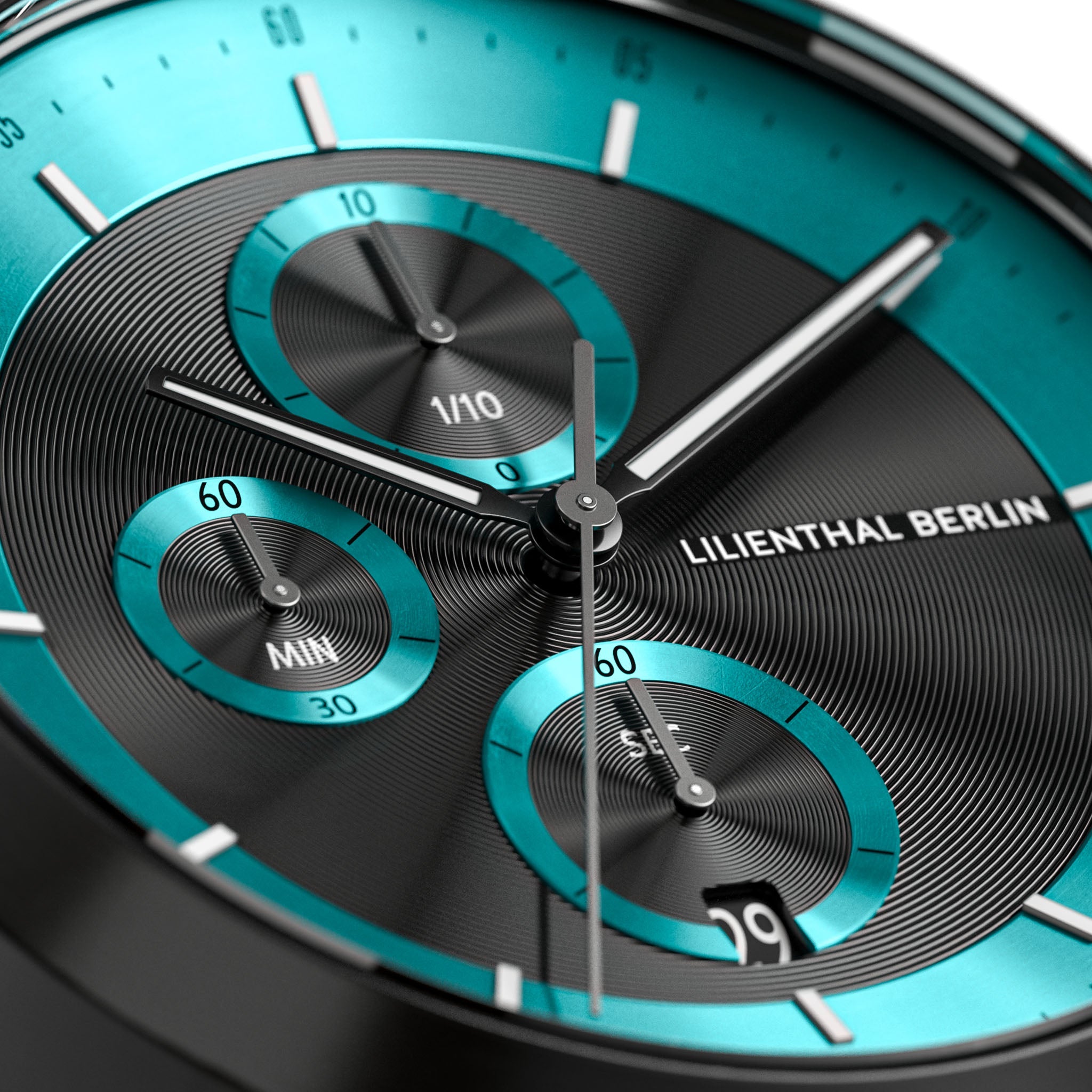 Chronograph LP Black Cyan Leather Black – Lilienthal Berlin