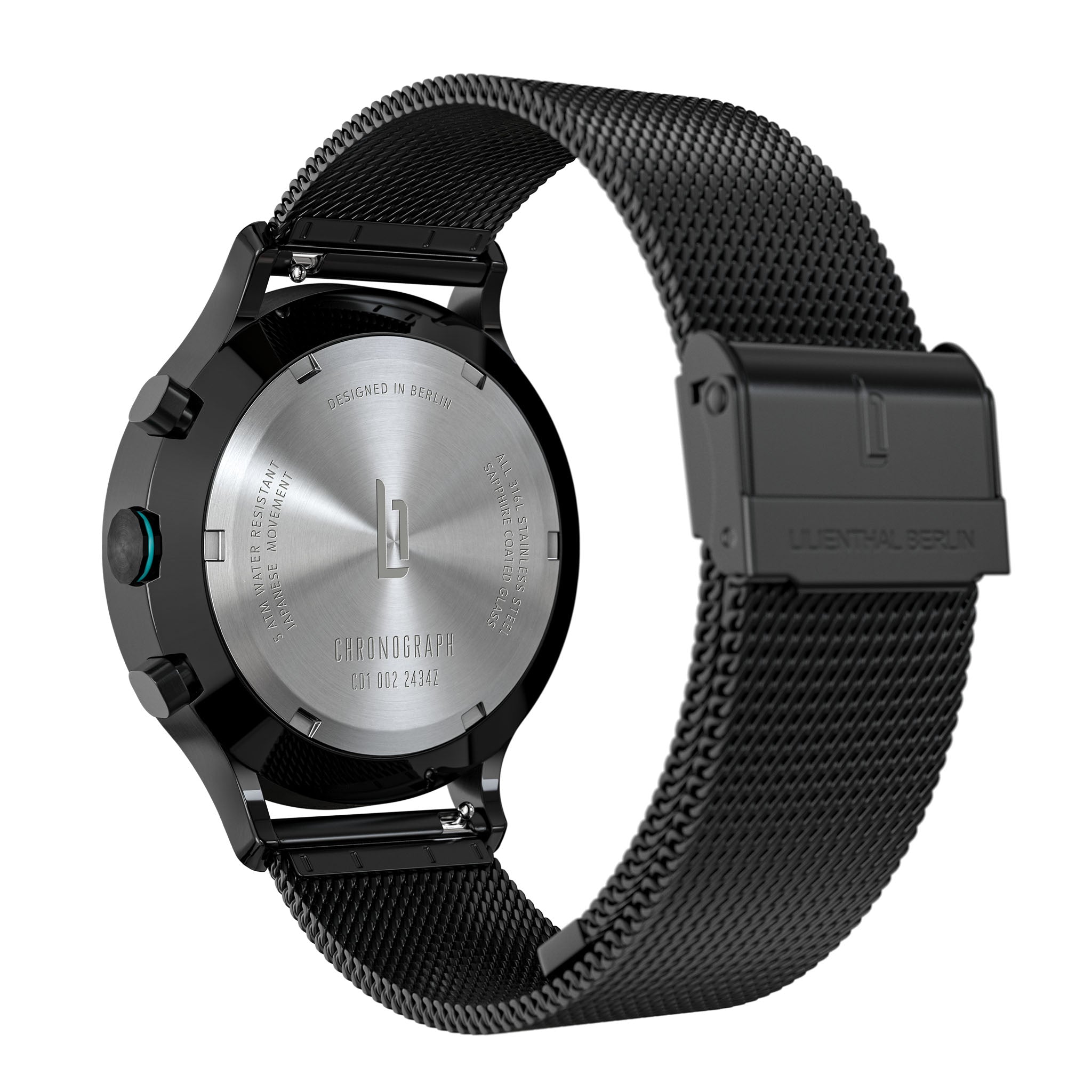 Chronograph LP Black Cyan Mesh Black Brushed – Lilienthal Berlin
