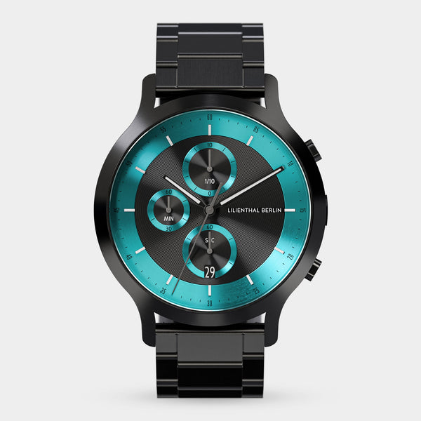 Chronograph LP Black Cyan Stainless steel Black Brushed