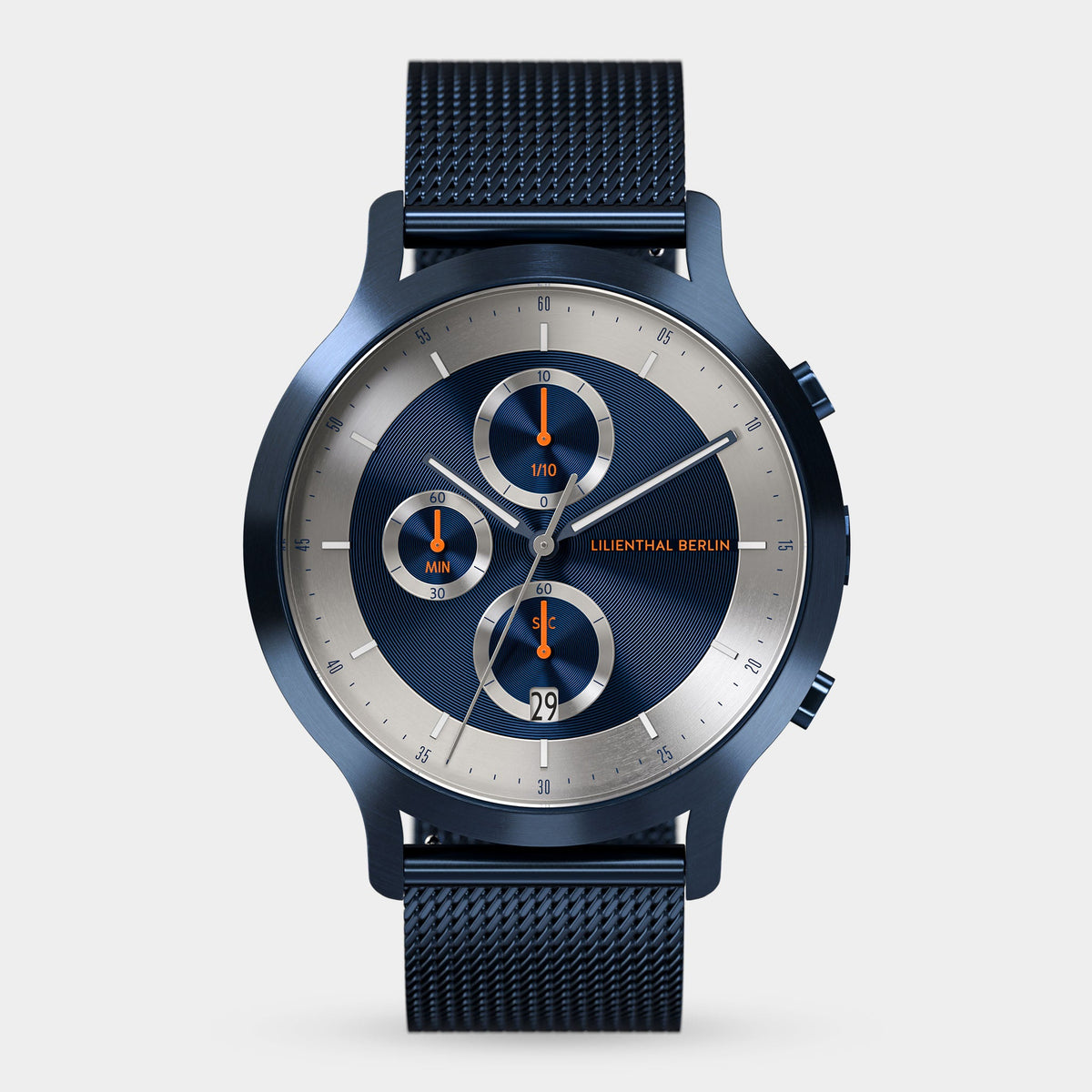 Lilienthal Berlin Chronograph Lp Black Cyan Leather Black Ndash Lilienthal Berlin North America
