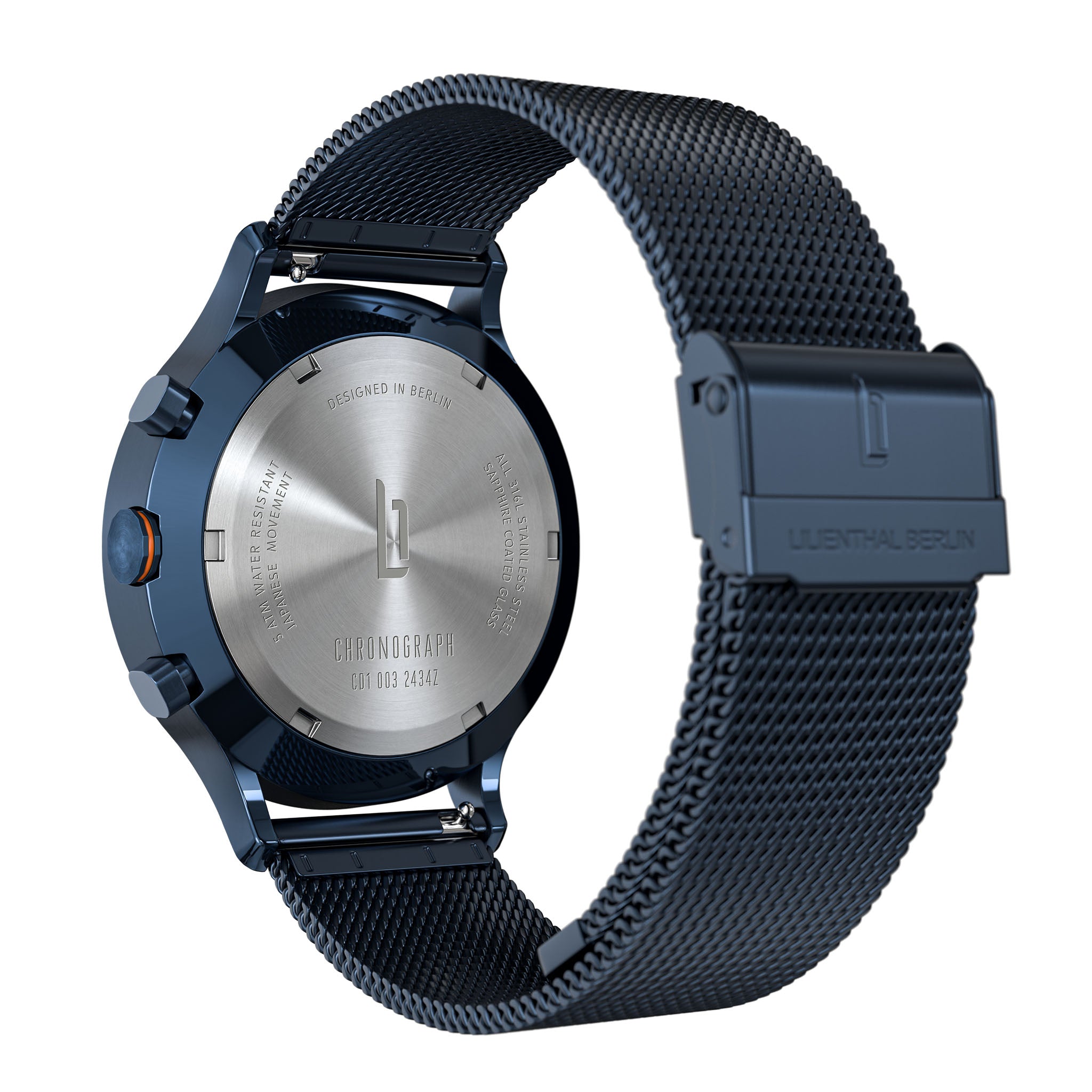 Chronograph LP Blue Silver Mesh Blue Brushed – Lilienthal Berlin