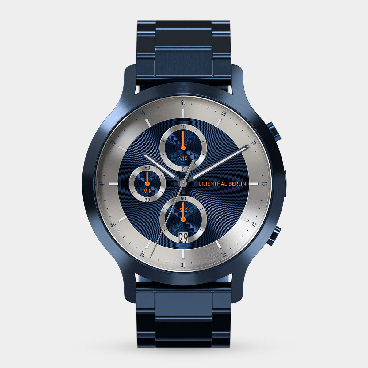 Lilienthal Berlin Chronograph Lp Black Cyan Leather Black Ndash Lilienthal Berlin North America