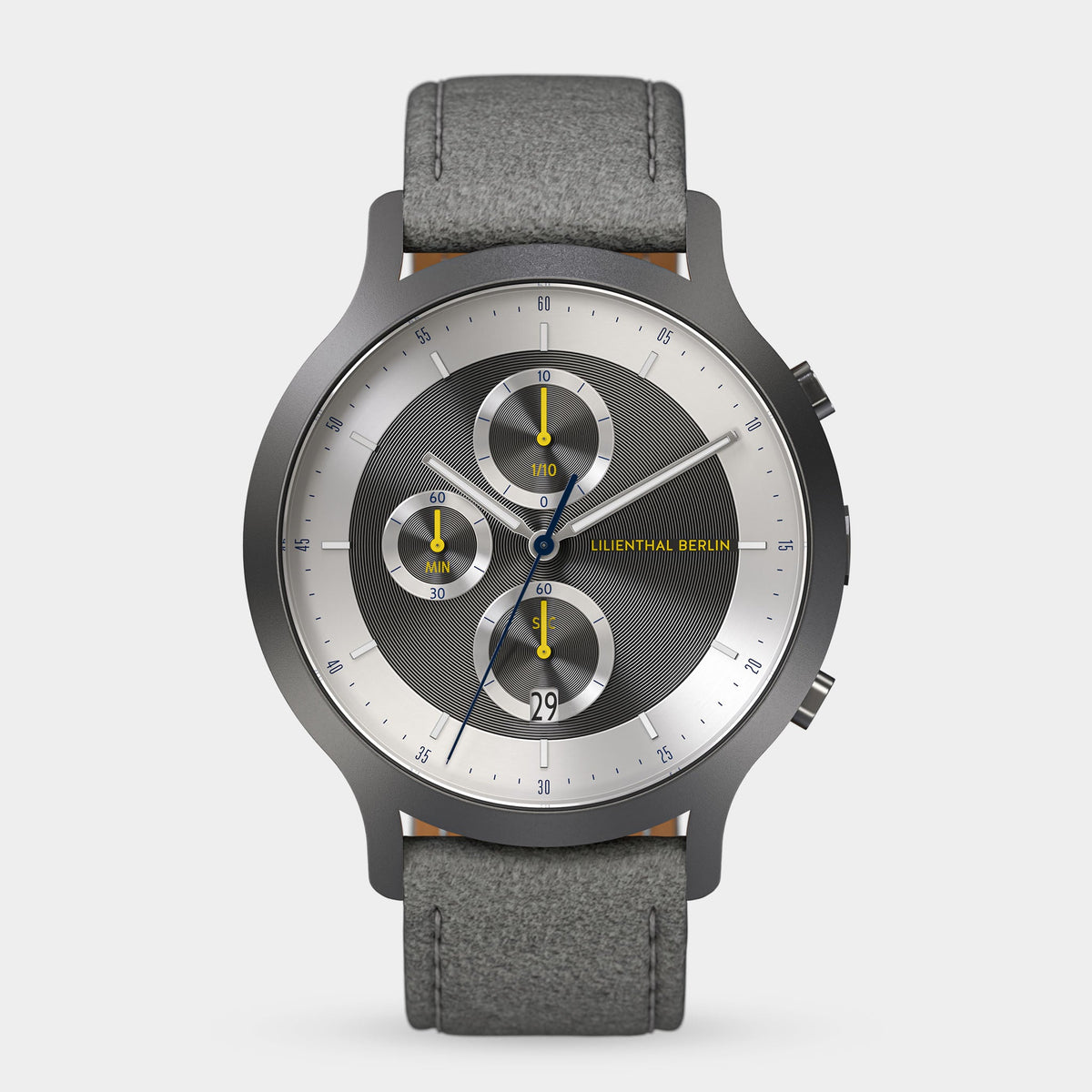 Lilienthal Berlin Chronograph Lp Black Cyan Leather Black Ndash Lilienthal Berlin North America