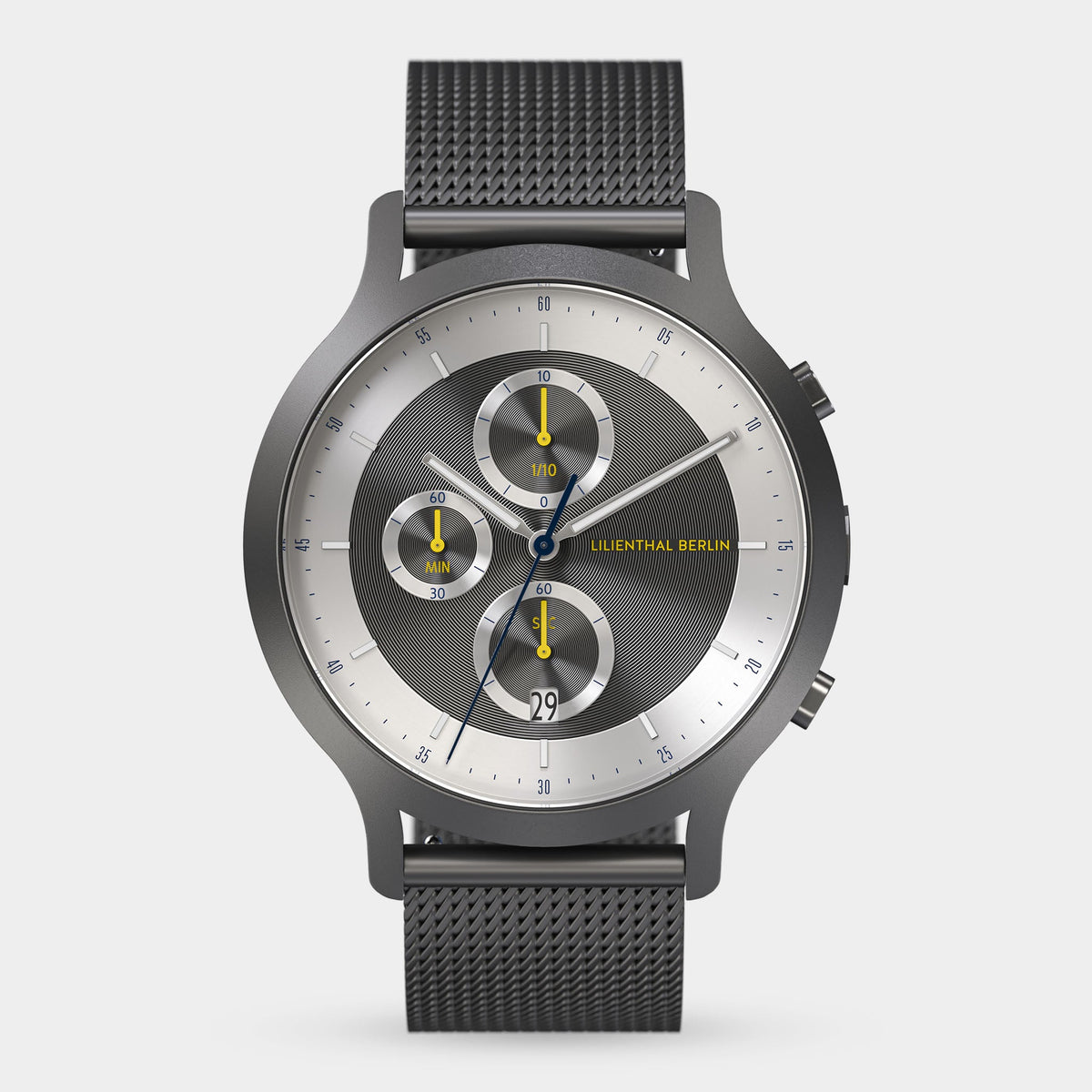 Lilienthal Berlin Chronograph Lp Black Cyan Leather Black Ndash Lilienthal Berlin North America