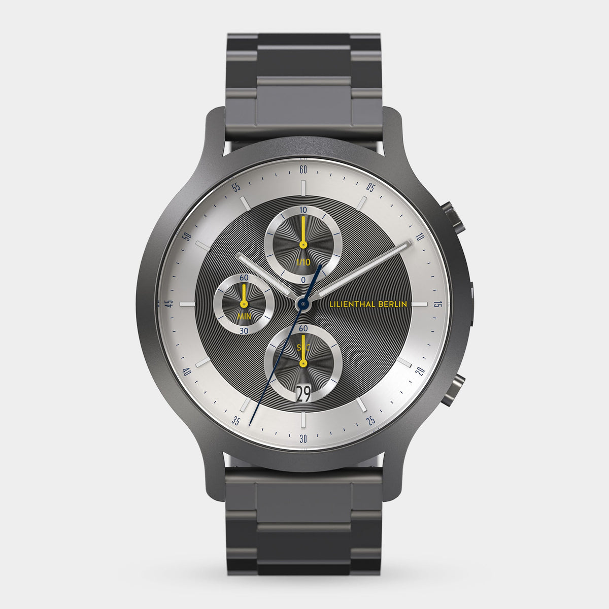 Lilienthal Berlin Chronograph Lp Black Cyan Leather Black Ndash Lilienthal Berlin North America