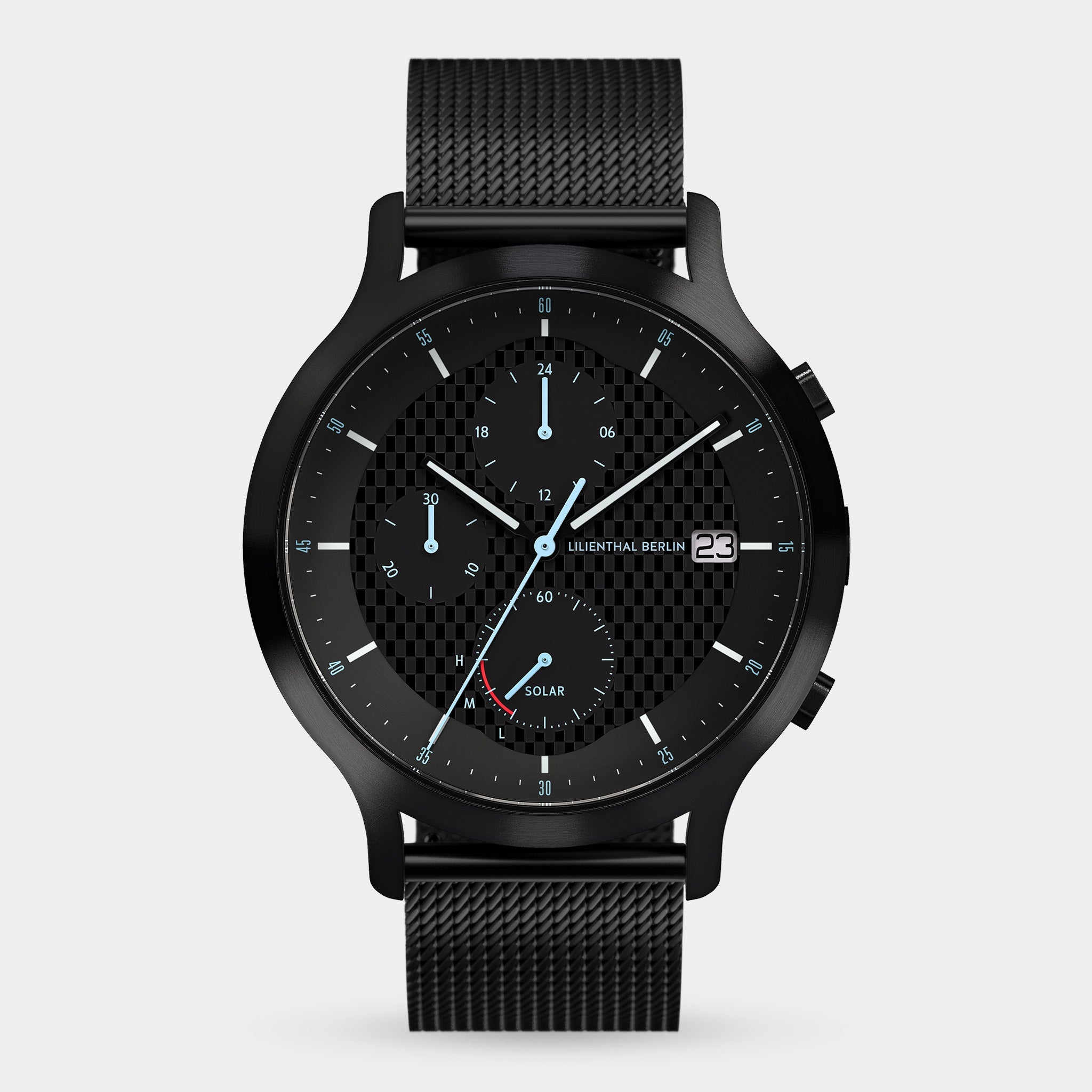 Chronograph Solar I Mesh Black Brushed – Lilienthal Berlin - North