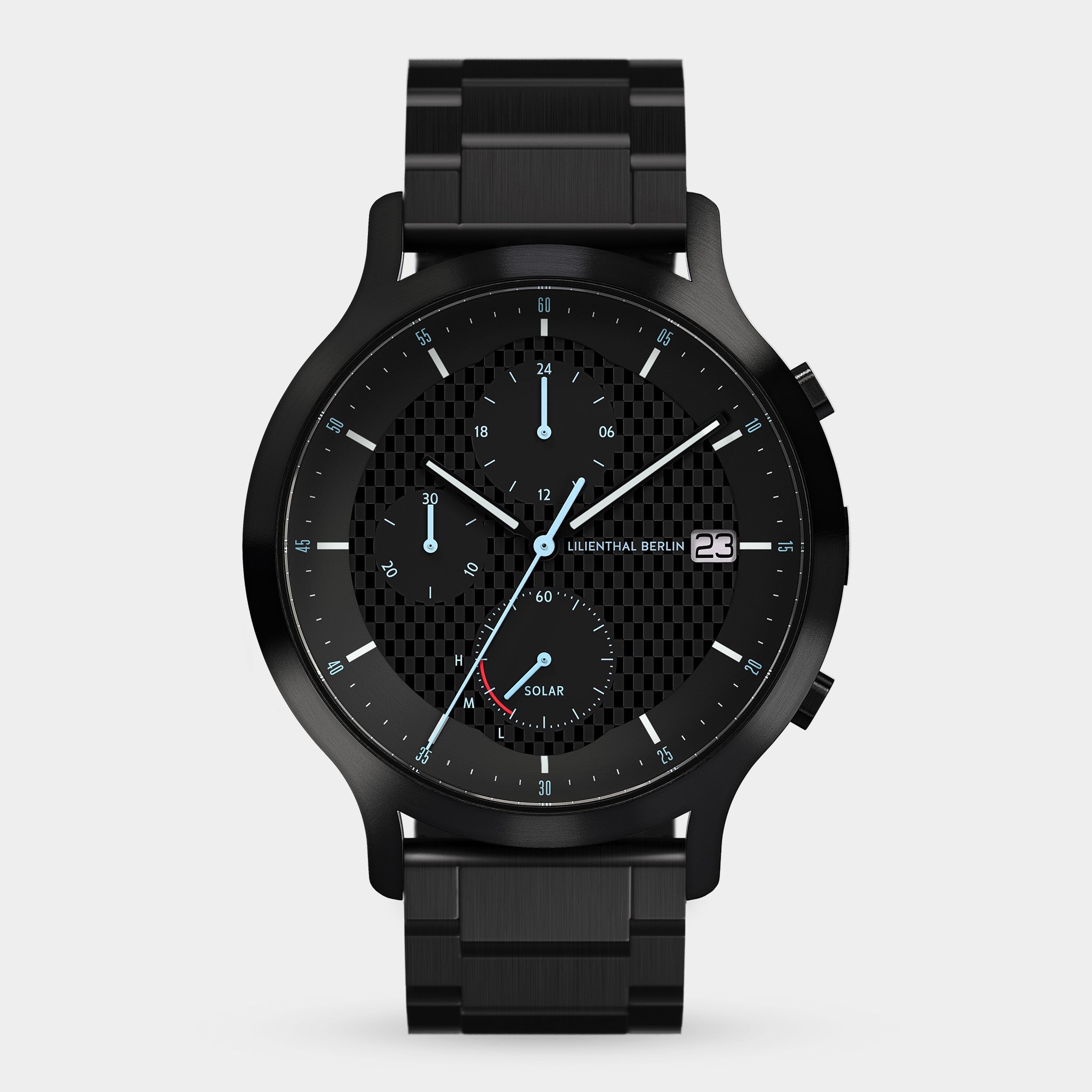 Chronograph Solar I Stainless steel Black Brushed – Lilienthal