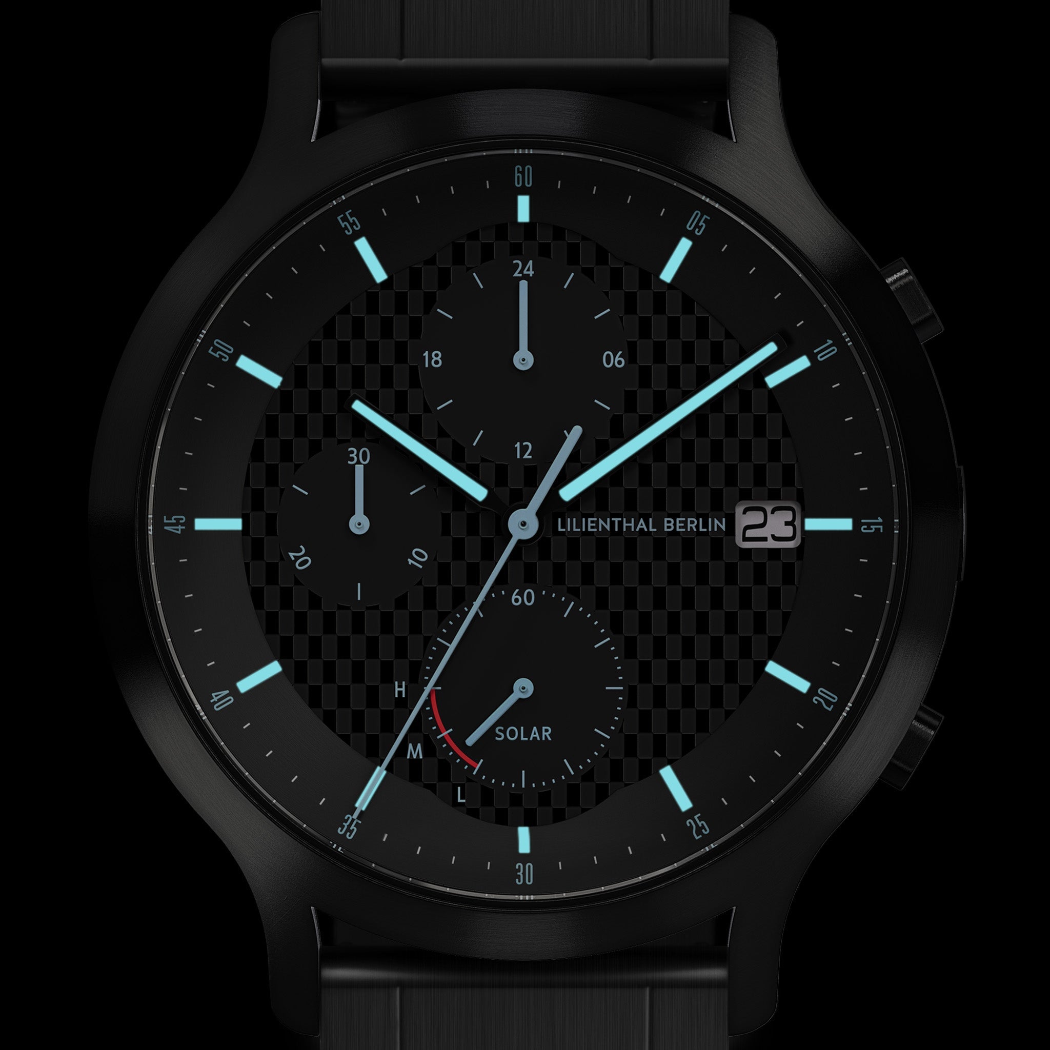 Chronograph Solar I Stainless steel Black Brushed – Lilienthal