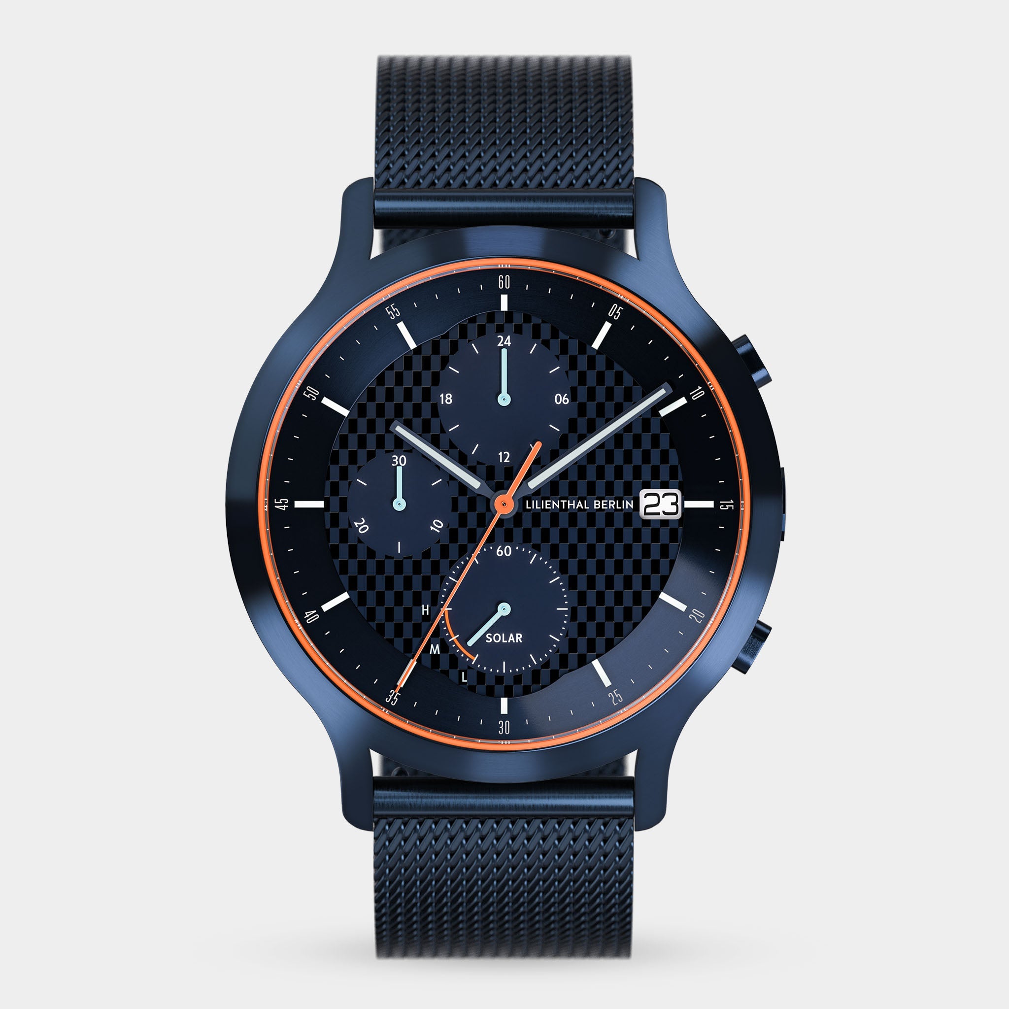 Chronograph Solar IV Mesh Blue Brushed – Lilienthal Berlin - North