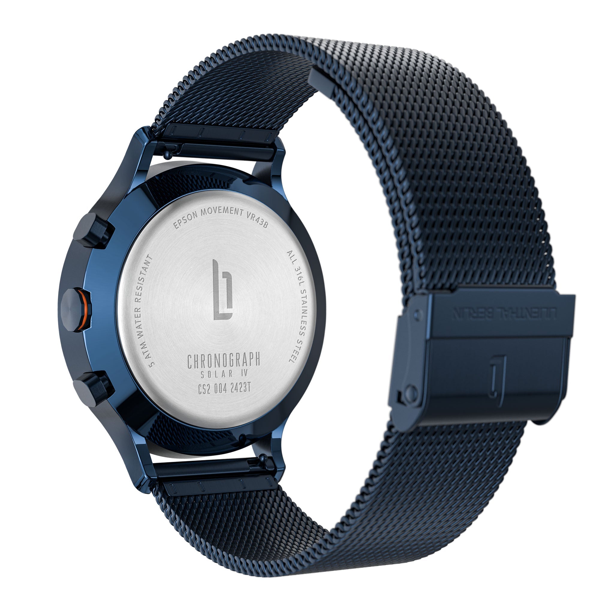 Chronograph Solar IV Mesh Blue Brushed – Lilienthal Berlin - North