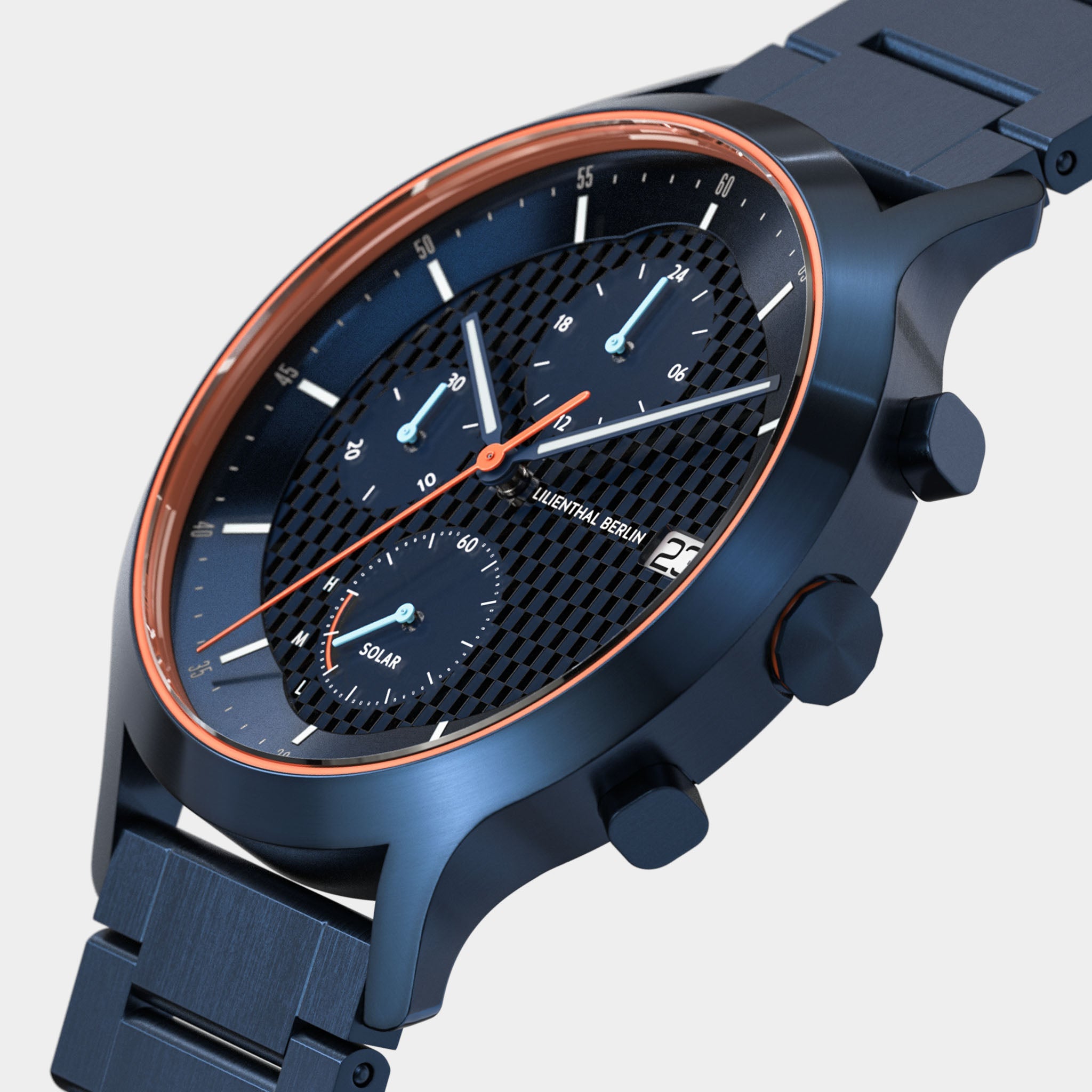 Chronograph Solar IV Stainless Steel Blue Brushed – Lilienthal