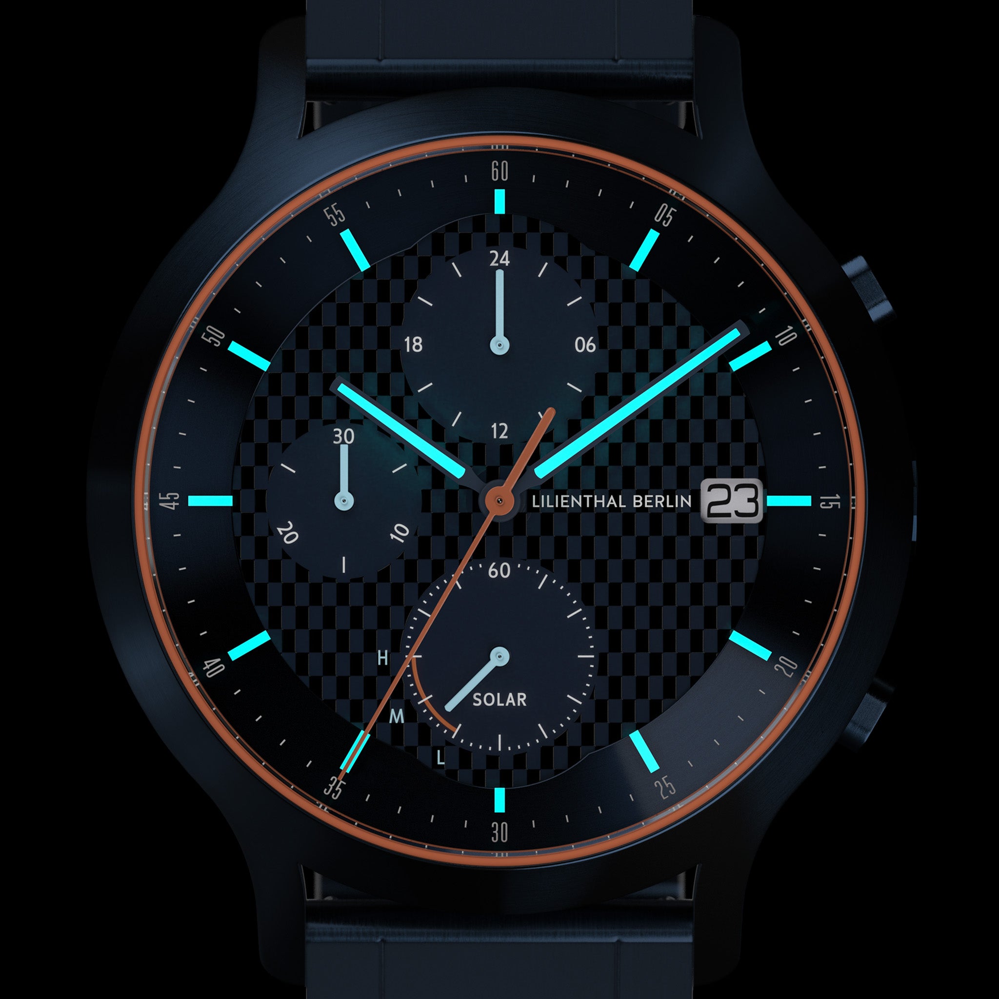 Chronograph Solar IV Stainless Steel Blue Brushed – Lilienthal