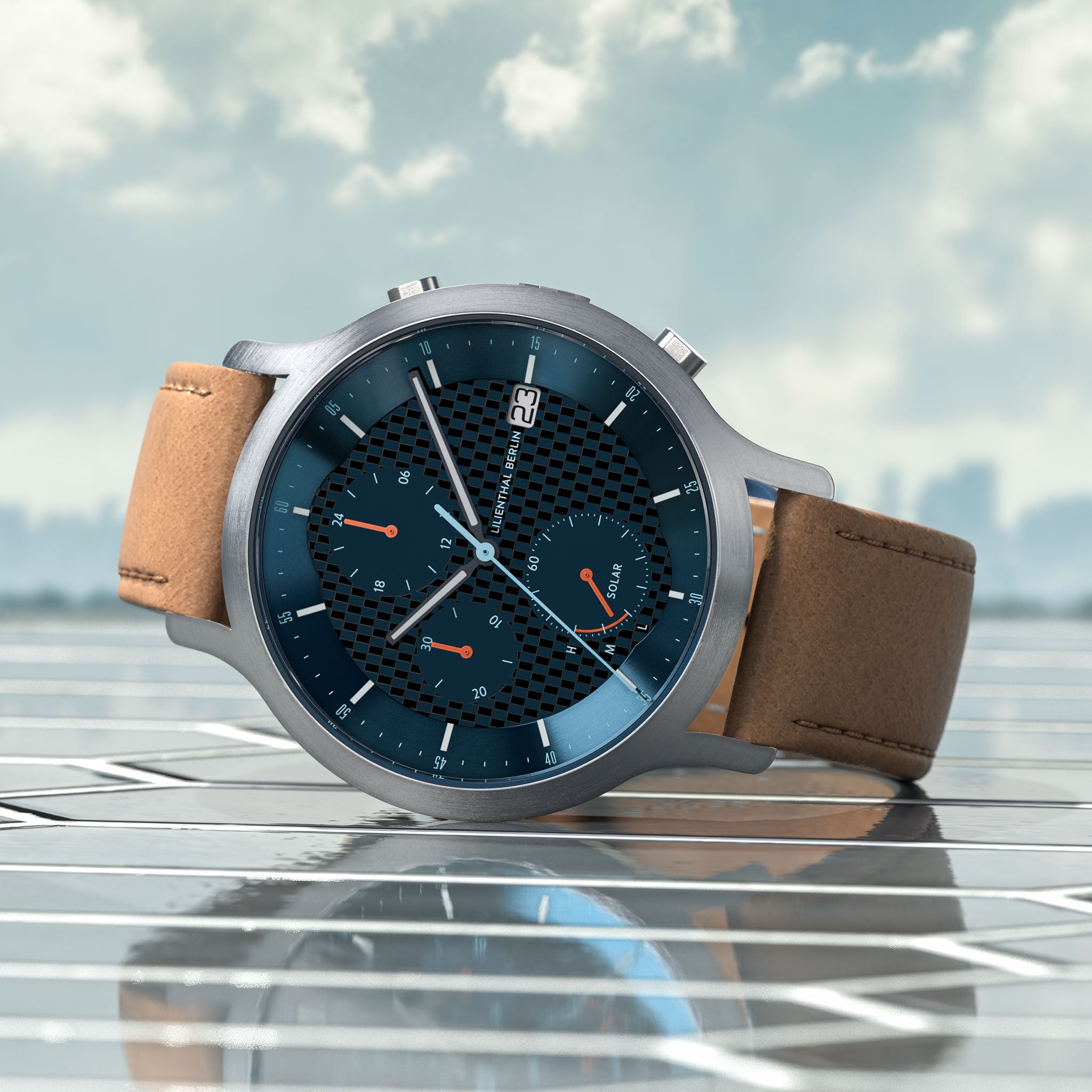 Chronograph Solar V Leather Light Brown – Lilienthal Berlin
