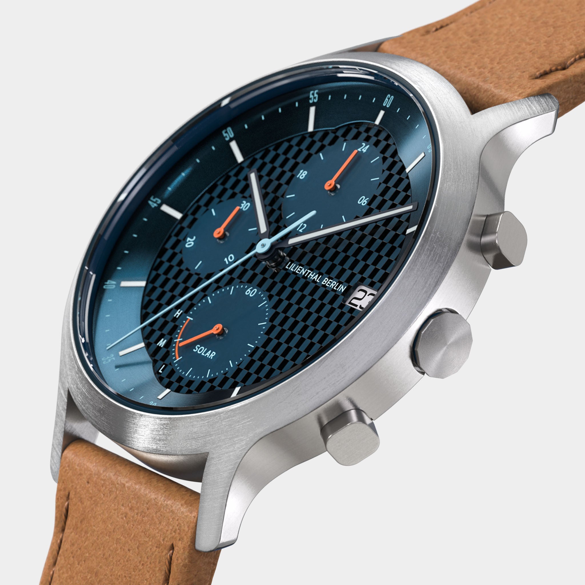 Chronograph Solar V Leather Light Brown – Lilienthal Berlin