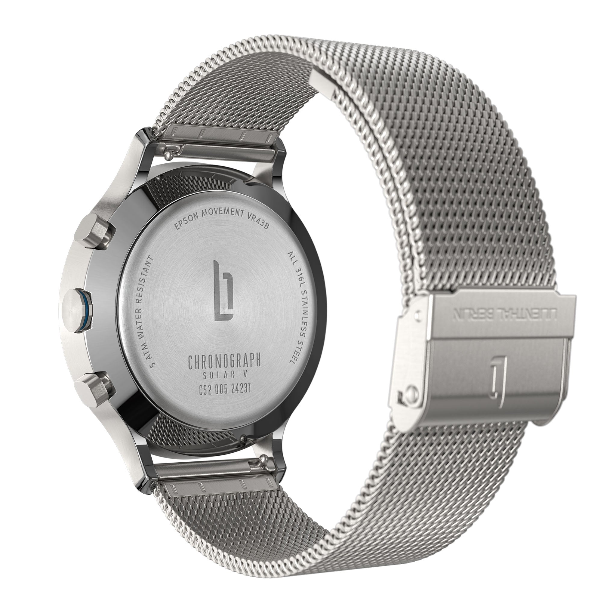 Chronograph Solar V Mesh Silver Brushed – Lilienthal Berlin