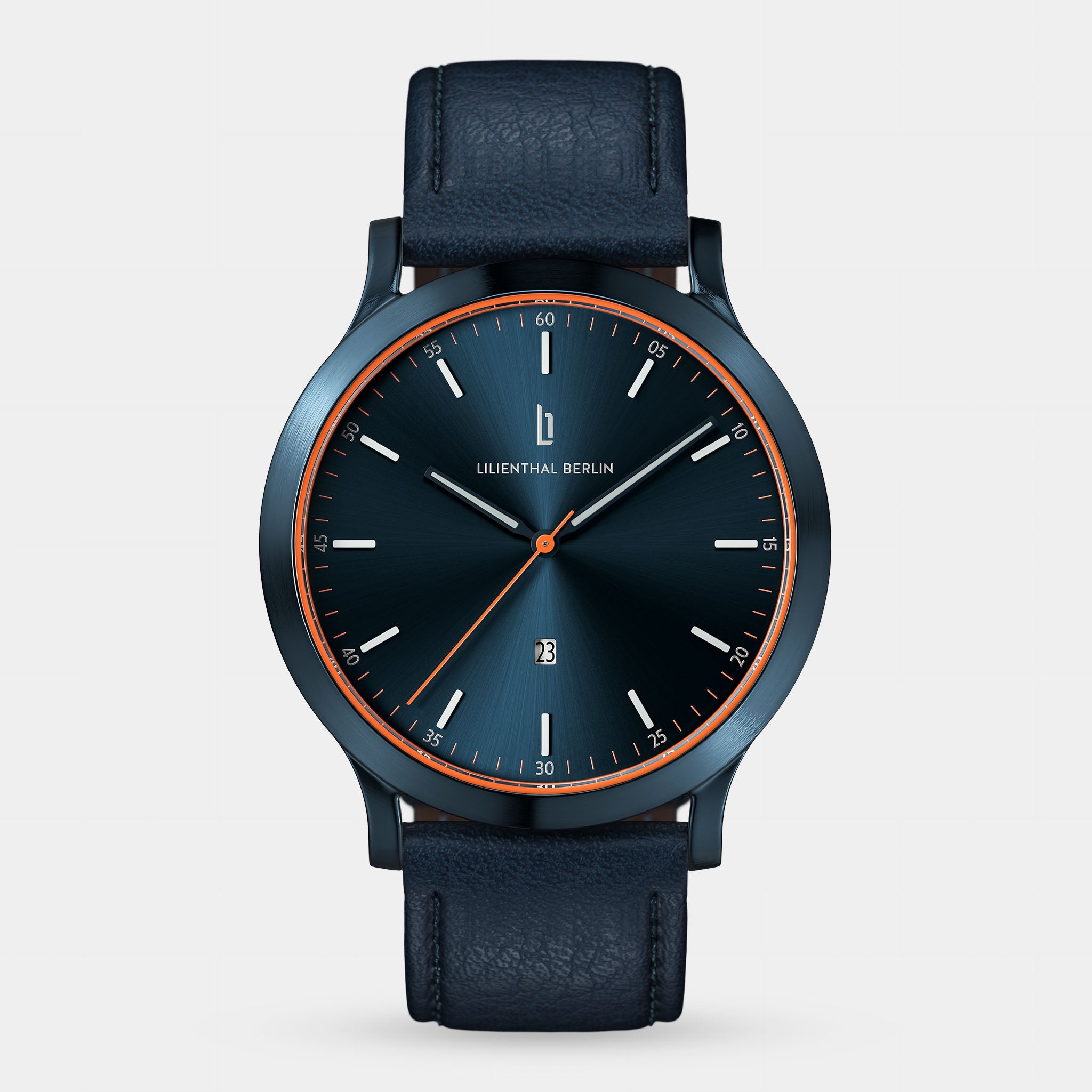 Huxley Blue Orange Leather Dark blue – Lilienthal Berlin